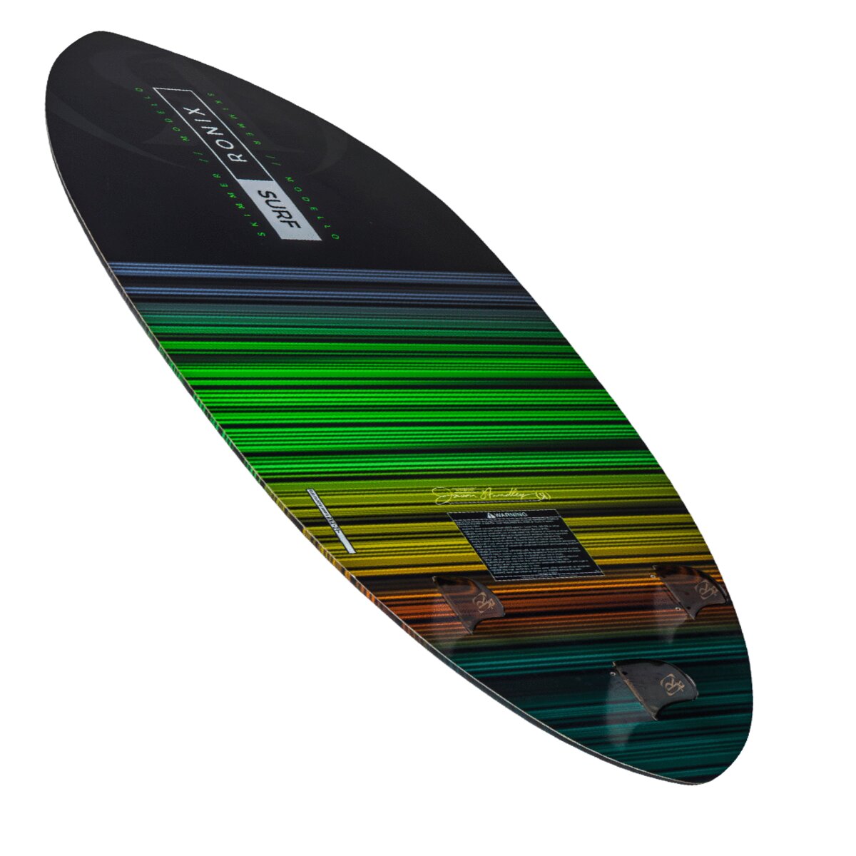 Ronix Modello Skimmer Wakesurf Board - Black / Green / Yellow / Orange