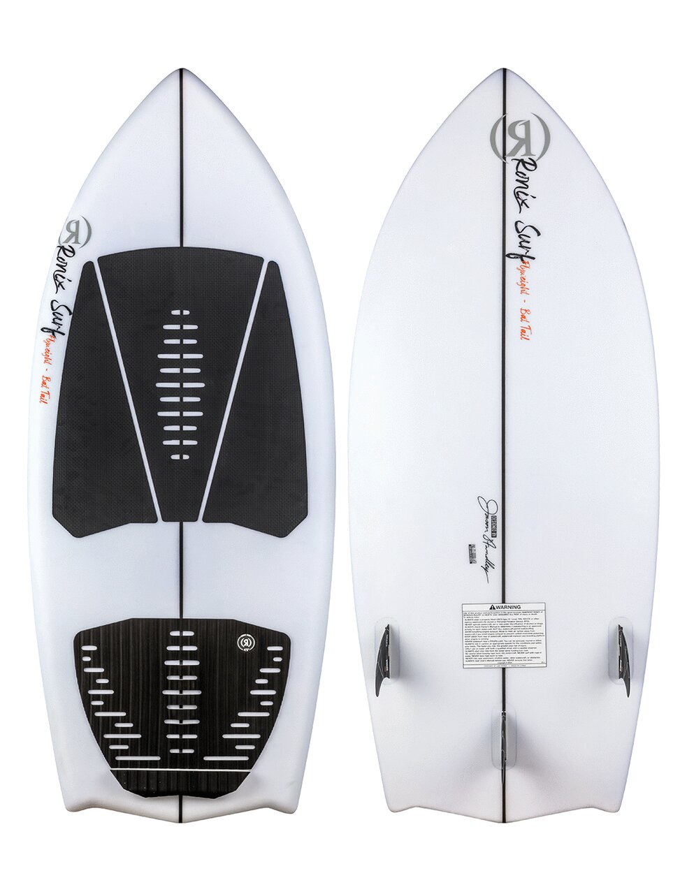 Ronix Flyweight - Bat Tail Wakesurf Board - Glacier White / Red