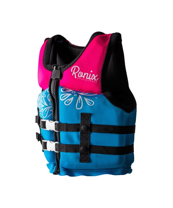 Ronix August Girl's CGA Life Vest - Sky Blue / Pink / Purple - Youth (50-90lbs)