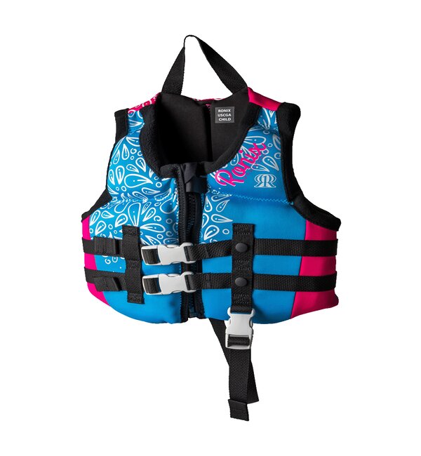 Ronix August Girl's CGA Life Vest - Sky Blue / Pink / White - Child (30-50lbs)