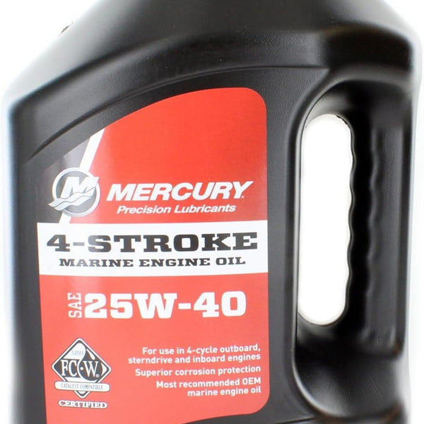 Mercury 4-Stroke 25w40 Conventional Oil | 1-Gallon 8M0078628