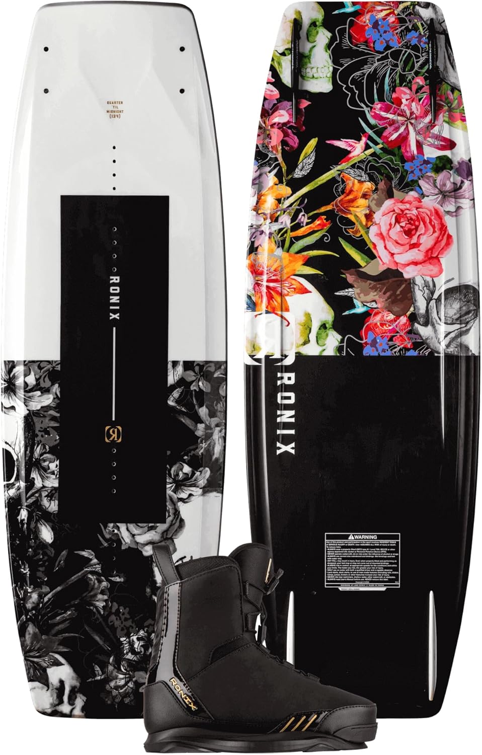 Ronix Quarter 'Til Midnight SF Wakeboard - White /Black Sugar Skull