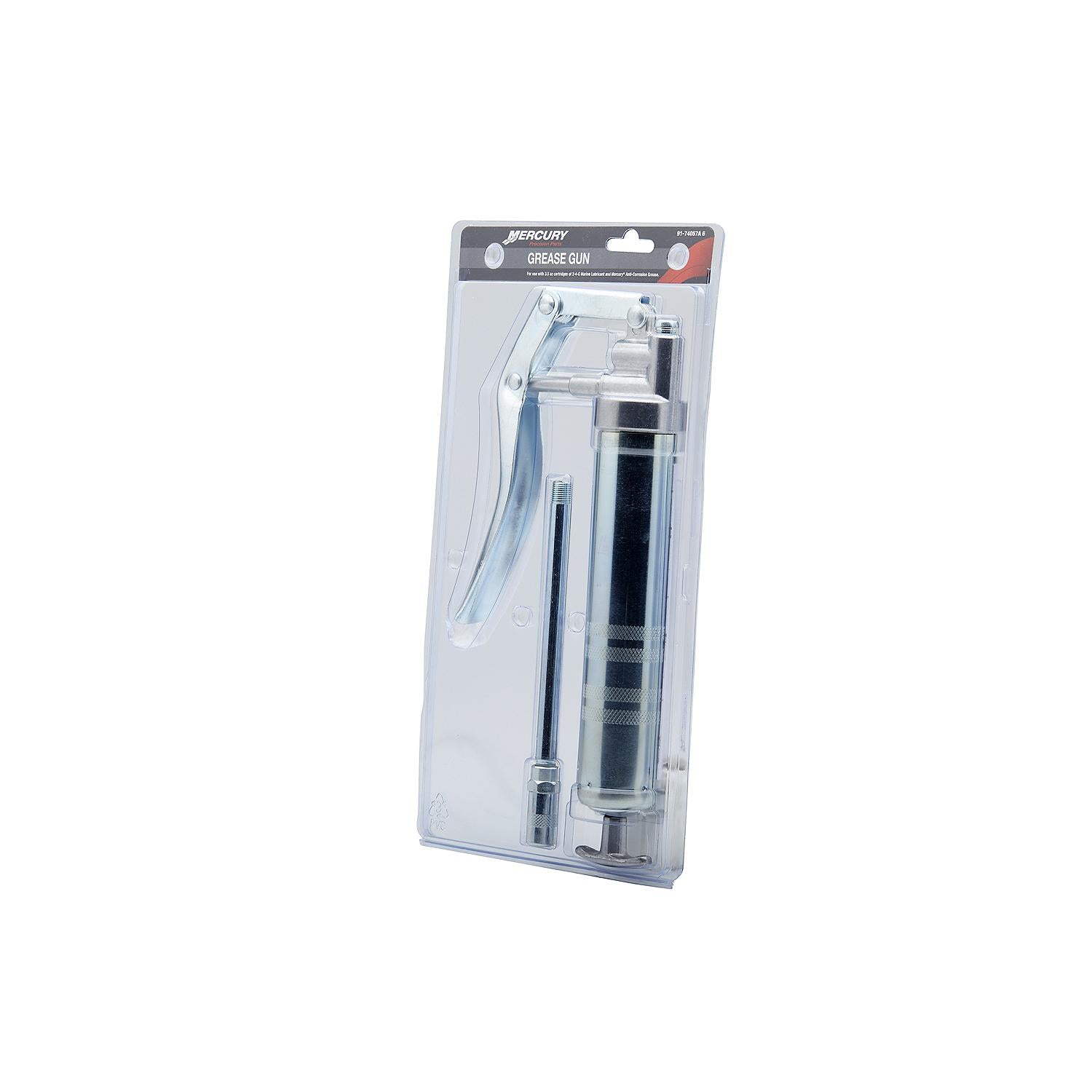 Mercury Precision 74057A6 grease gun for 3 oz 85 g cartridges with pistol grip and rigid feed tube Package Left