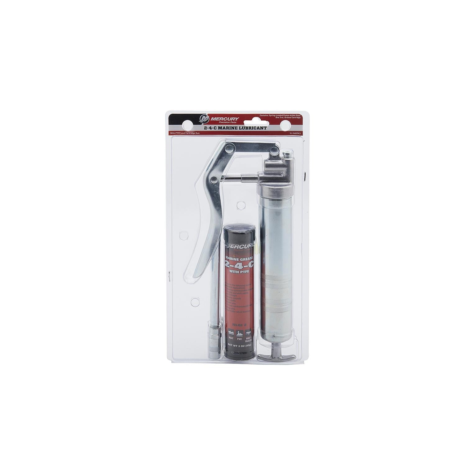 Mercury 74057K5 2-4-C marine grease gun kit front package view