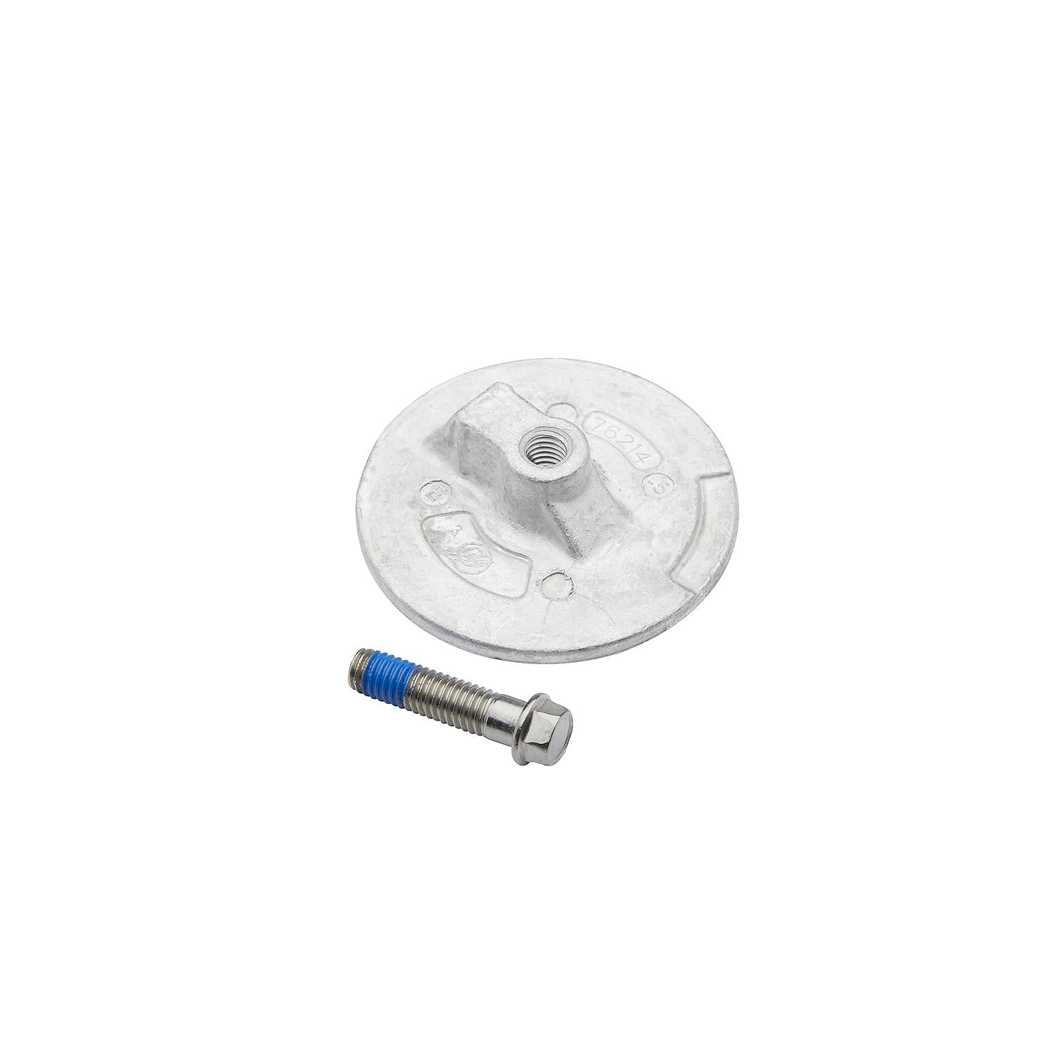 Quicksilver 76214Q5 aluminum anode plate for Mercury Mariner Force MerCruiser anti-ventilation plate closeup