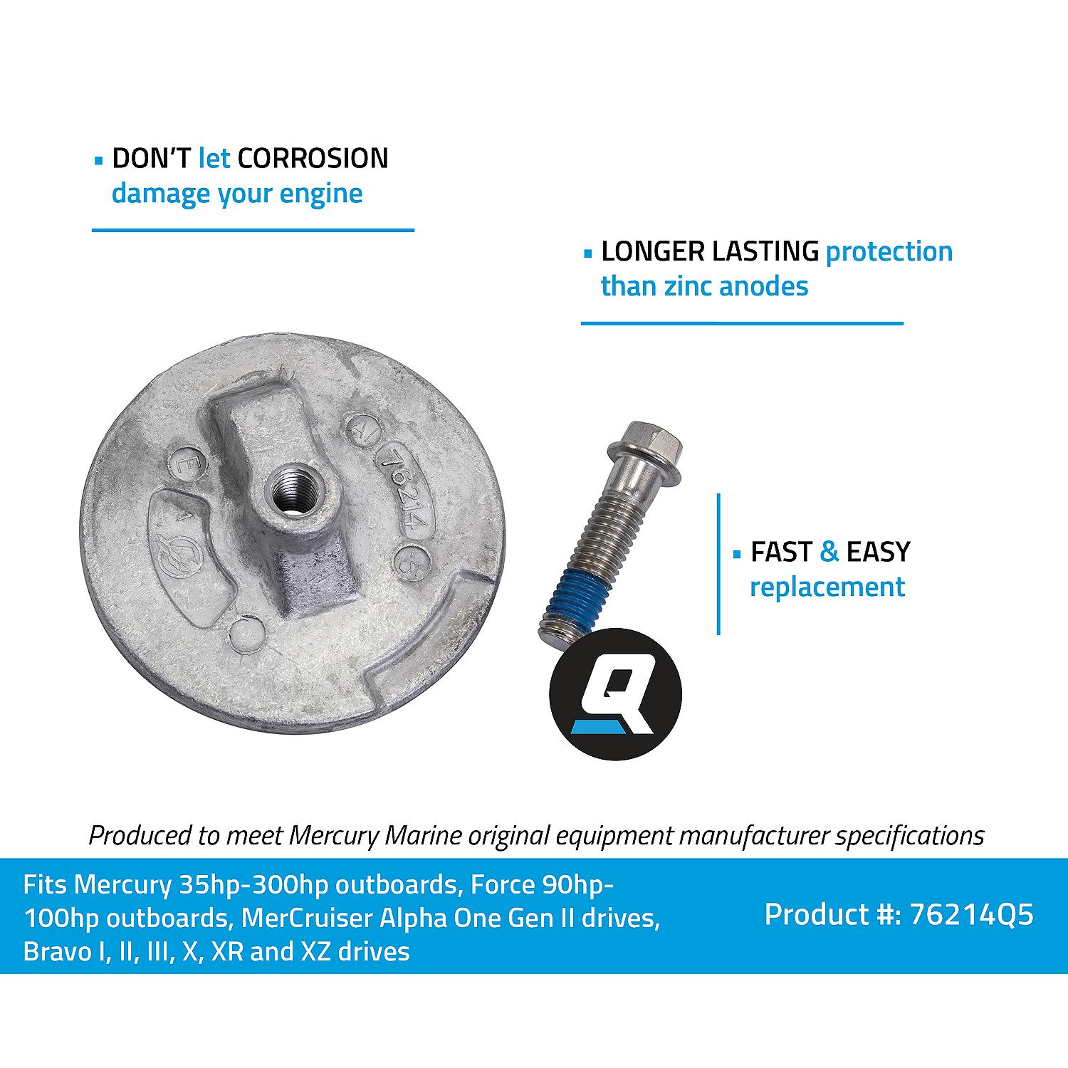 Quicksilver 76214Q5 aluminum anode plate for Mercury Mariner Force MerCruiser anti-ventilation plate facts