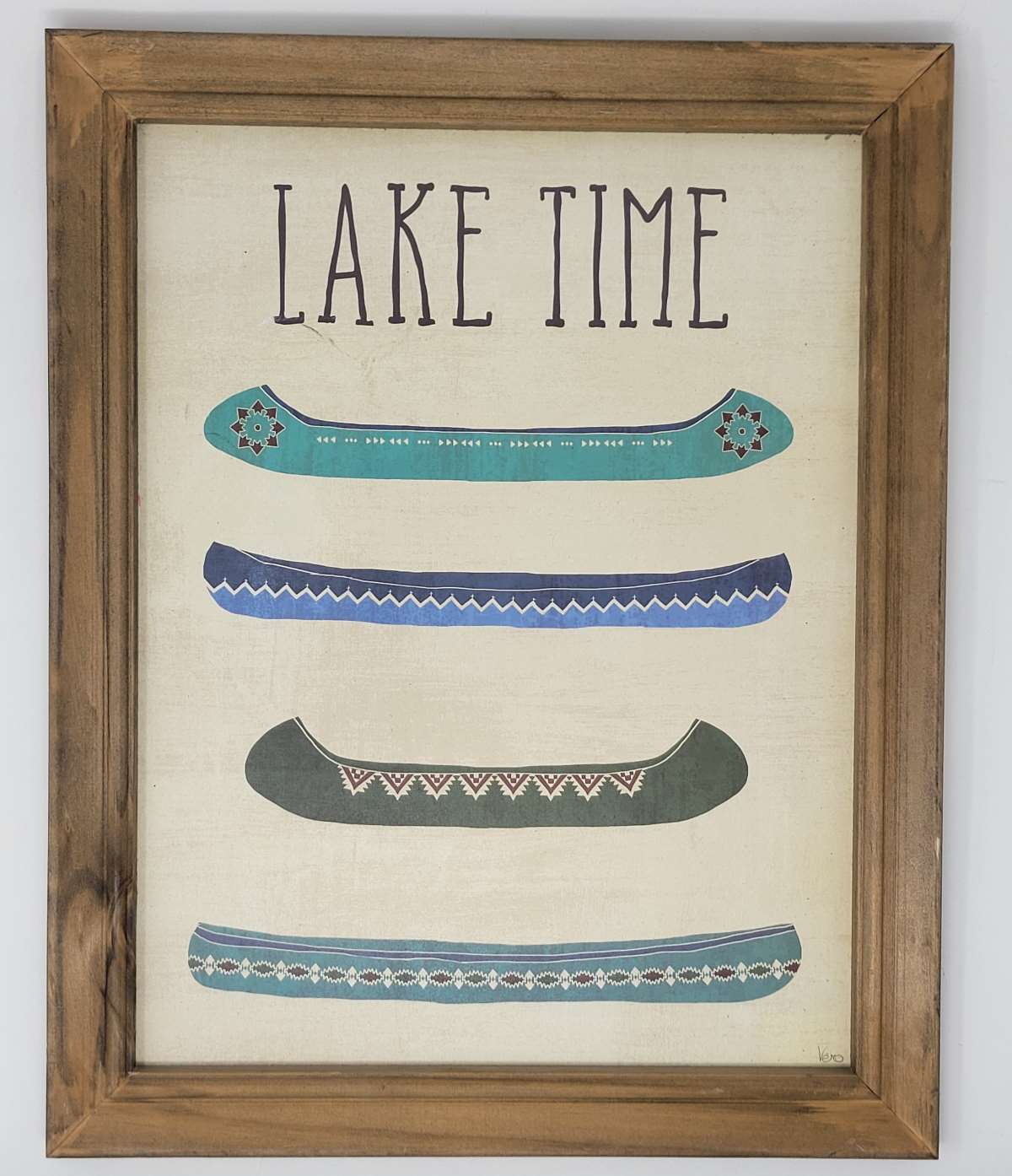 Generic Sign Lake Time w/ Canoes