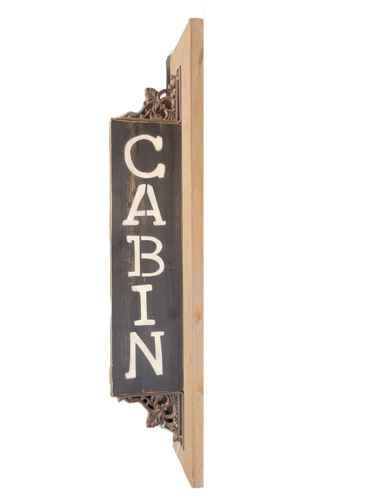 Generic Sign Cabin w/ iron scroll