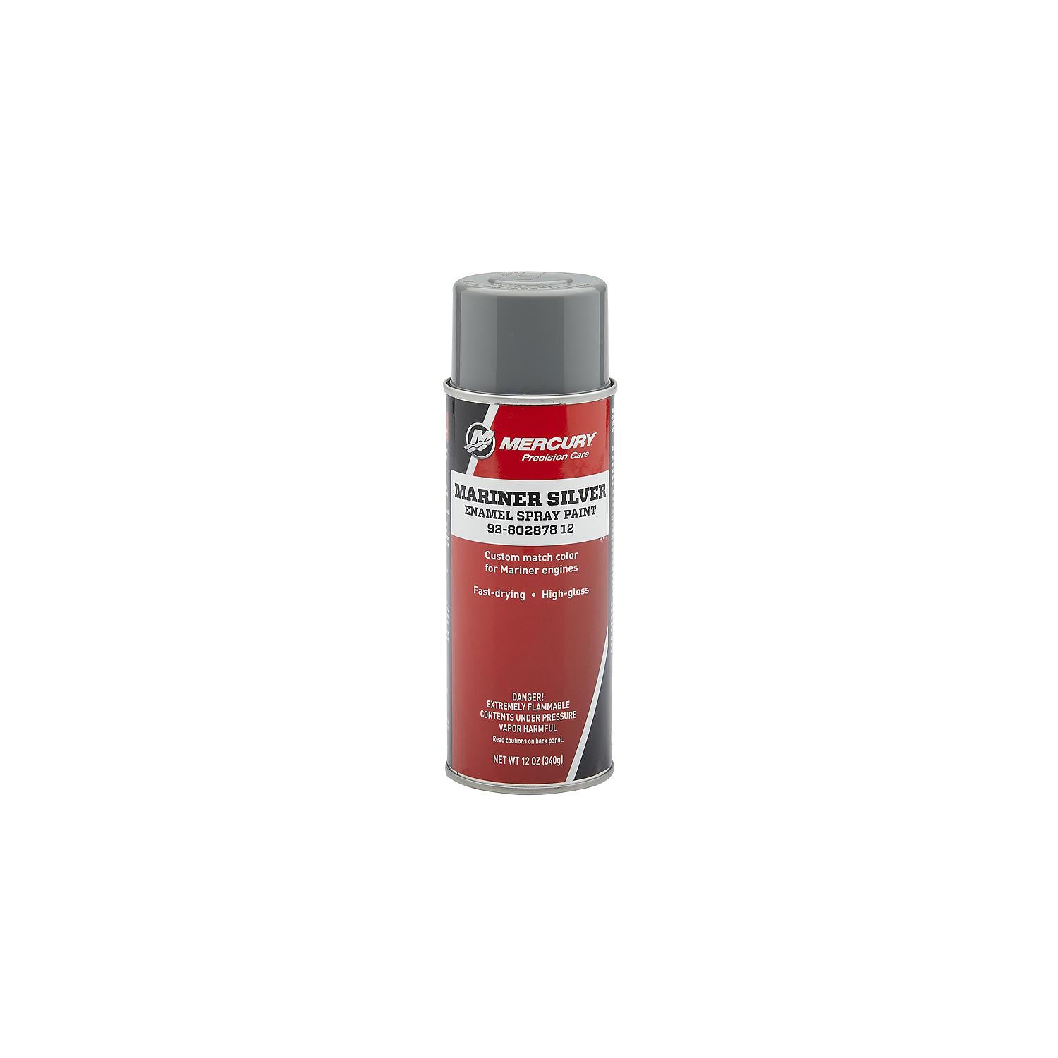 Mercury Precision 80287812 Mariner Silver enamel spray paint 12 oz for 1994-up Mariner top cowls and Tracker silver cowls