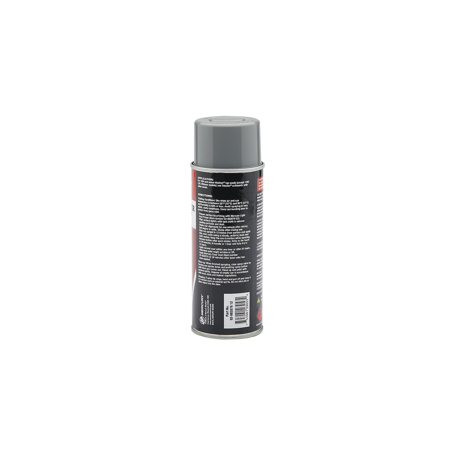 Mercury Precision 80287812 Mariner Silver enamel spray paint 12 oz for 1994-up Mariner top cowls and Tracker silver cowls Side