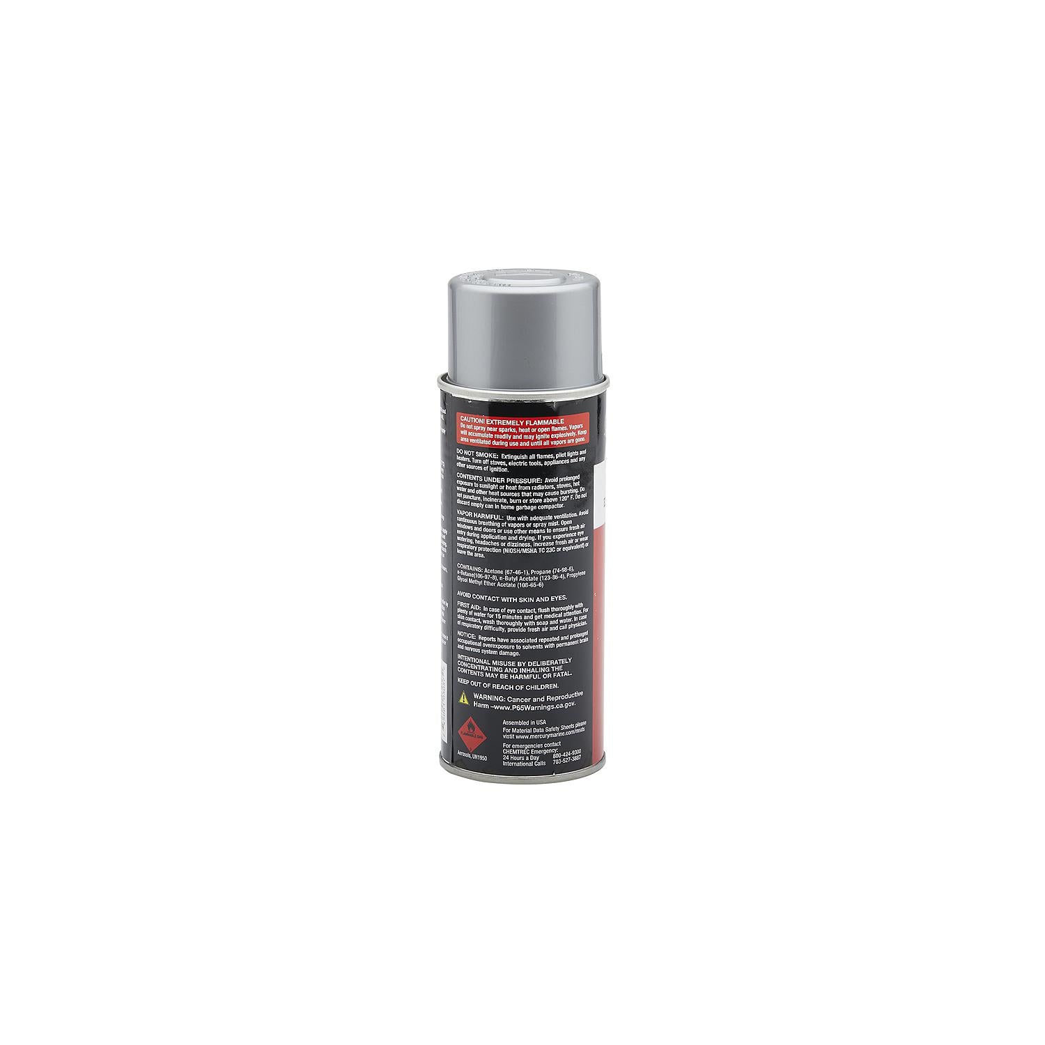 Mercury Precision 80287814 Mariner Light Gray enamel spray paint 12 oz for 1985-up Mariner outboards and Tracker silver cowls Back