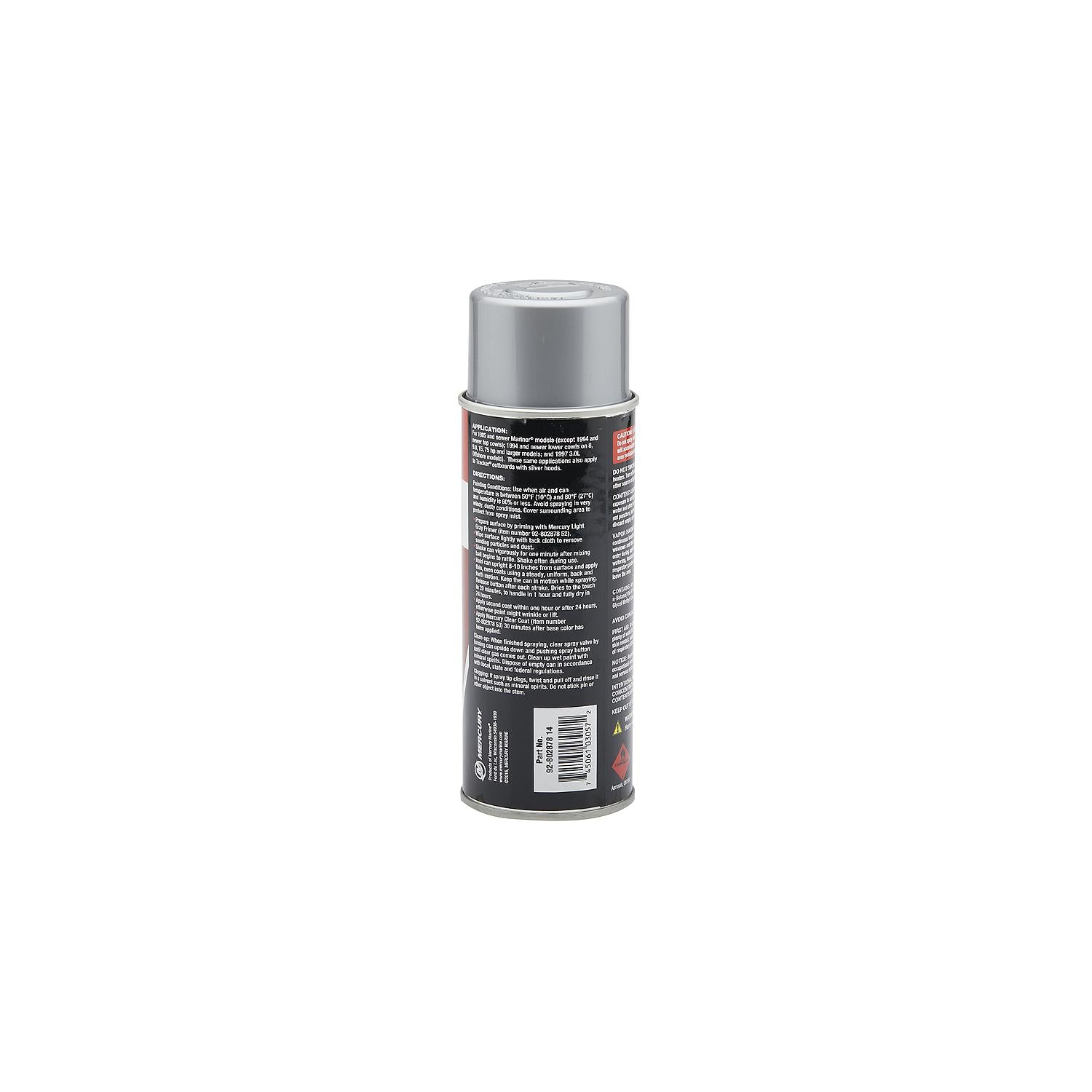 Mercury Precision 80287814 Mariner Light Gray enamel spray paint 12 oz for 1985-up Mariner outboards and Tracker silver cowls Side