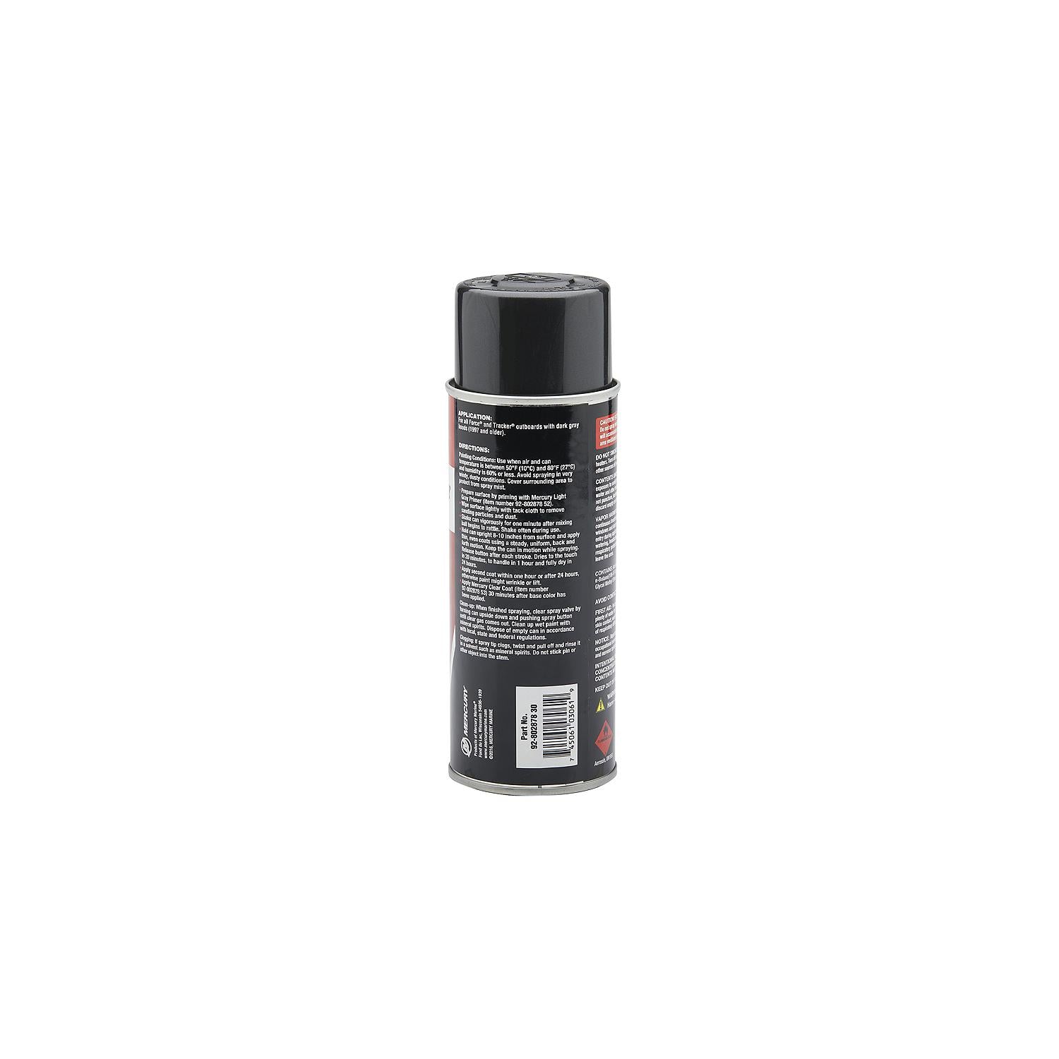 Mercury Precision 80287830 Graphite Gray enamel spray paint 12 oz for 1997 and older Force and Tracker outboards with dark gray cowls Side