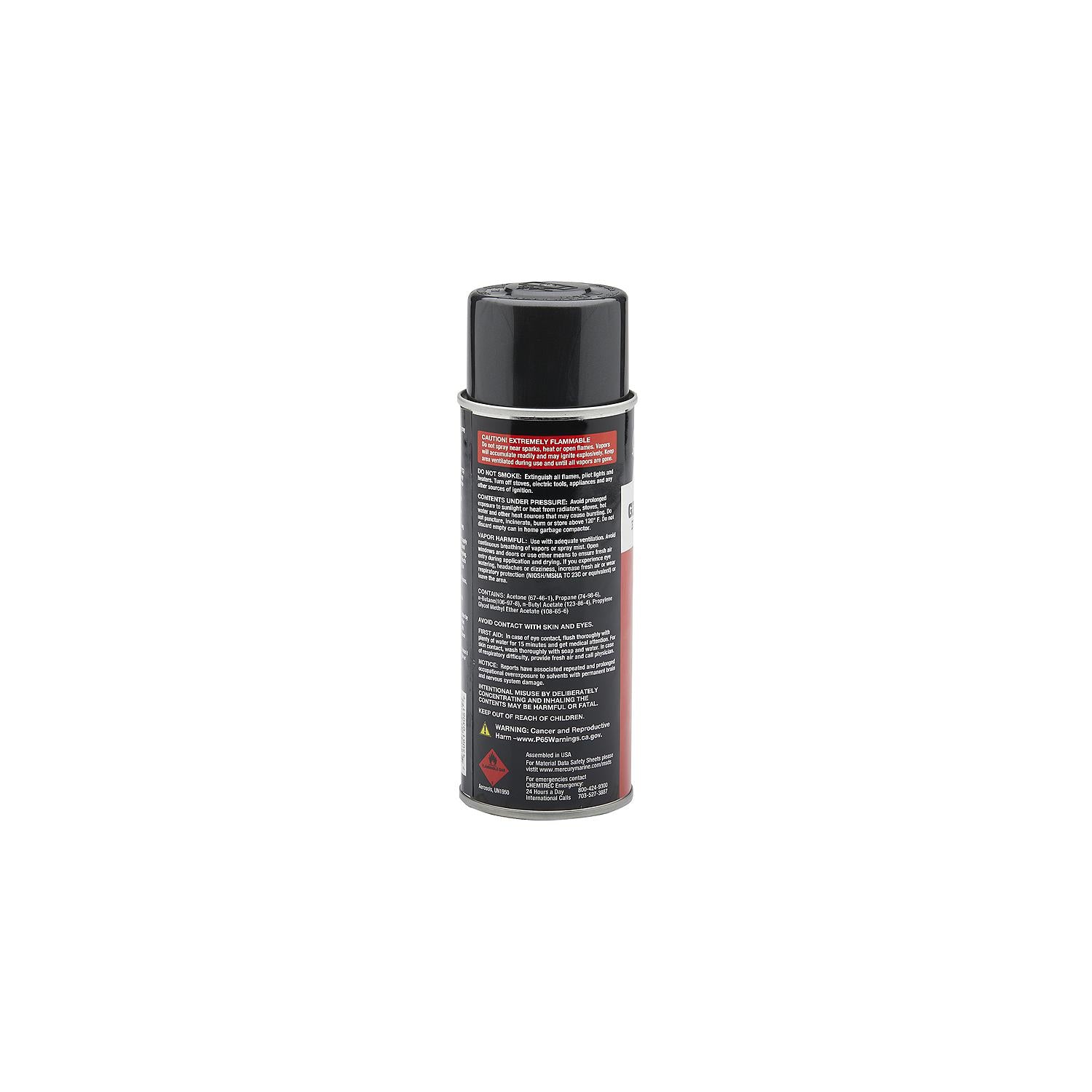 Mercury Precision 80287830 Graphite Gray enamel spray paint 12 oz for 1997 and older Force and Tracker outboards with dark gray cowls Back