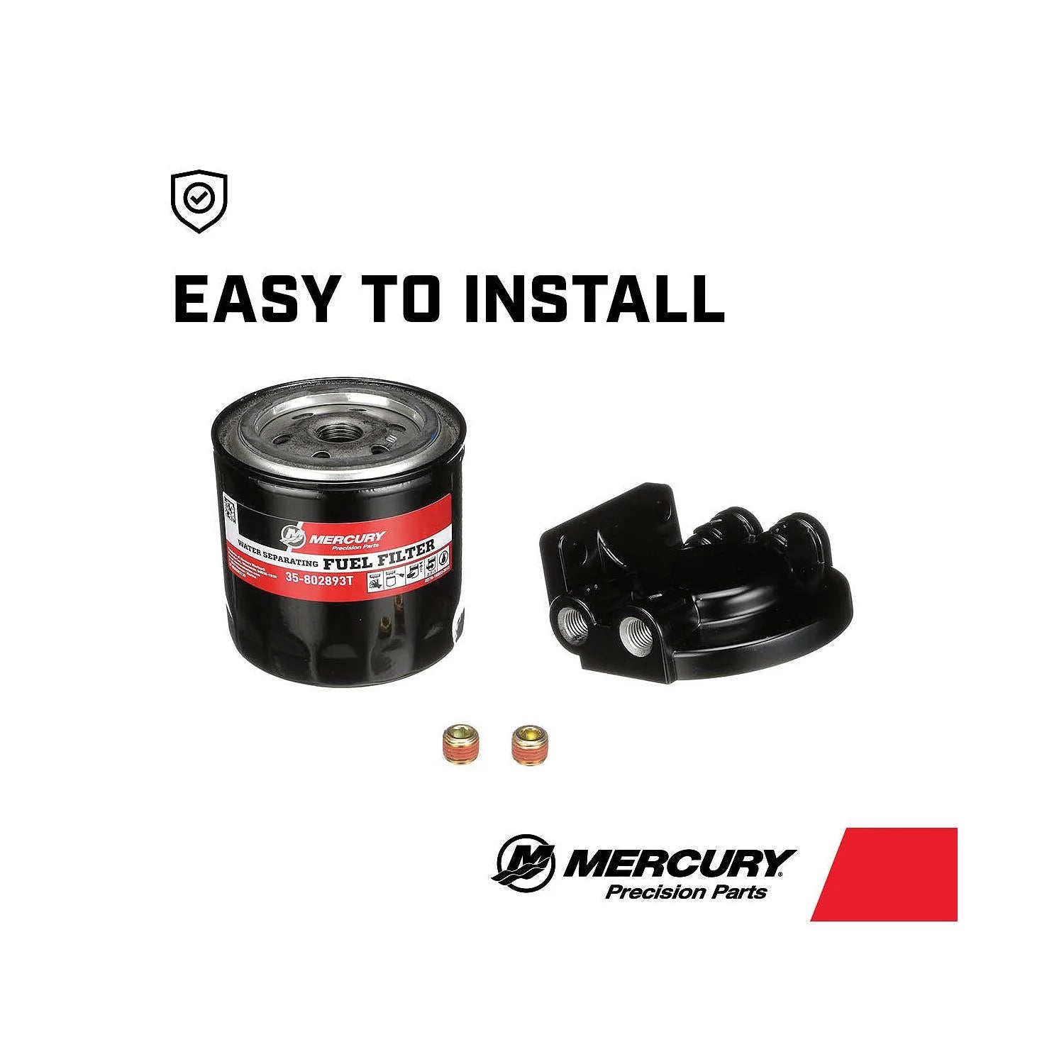 Mercury 802893A4 remote-mount water-separating fuel filter kit with bracket for outboards & MerCruiser engines Easy To Install