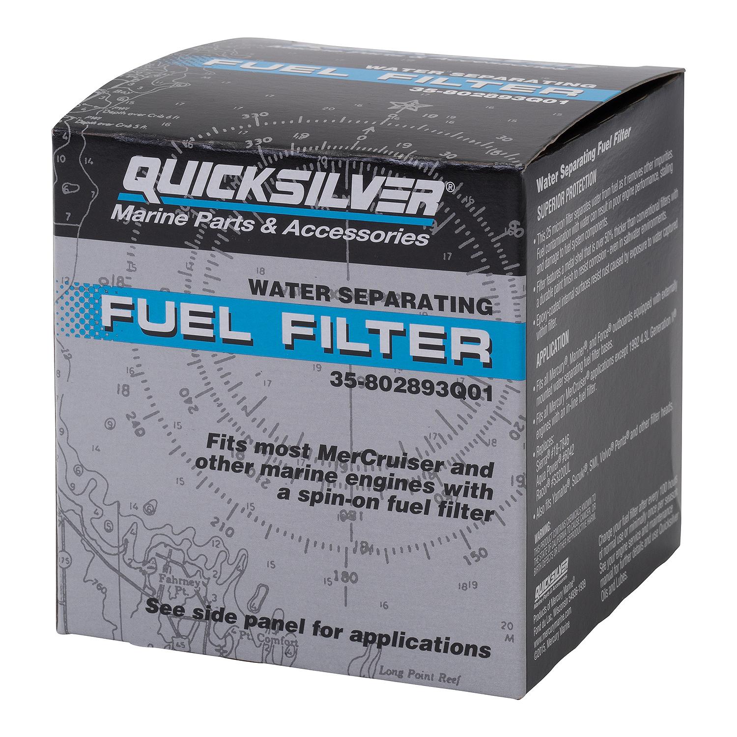 Quicksilver water separating fuel filter for Mercury outboards and MerCruiser engines 802893Q01 Box