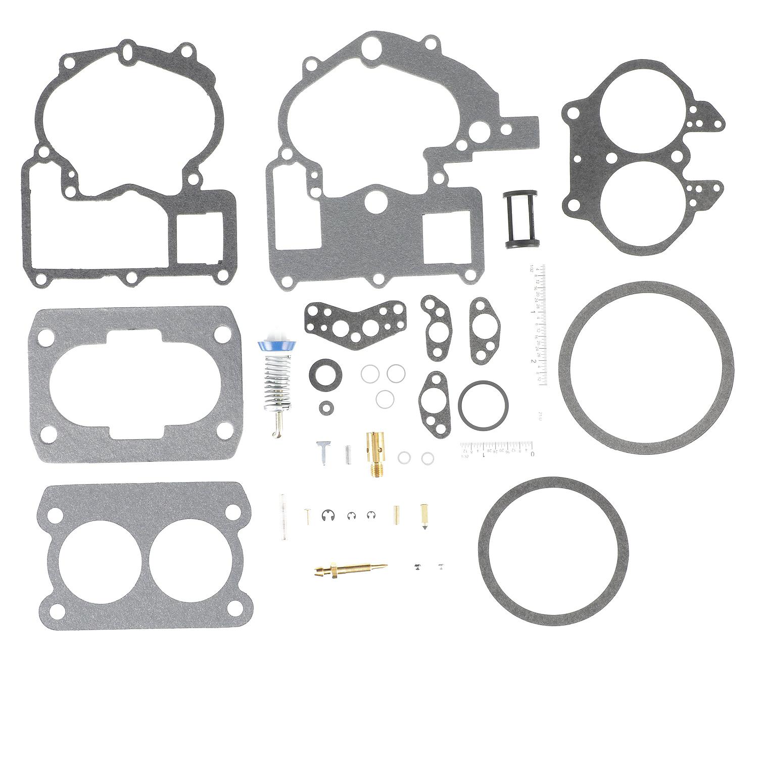 Quicksilver 804844002 carburetor repair kit for 1986 to 2016 MerCruiser 4 cylinder V6 and V8 engines with newer MerCarb 2 barrel carburetors