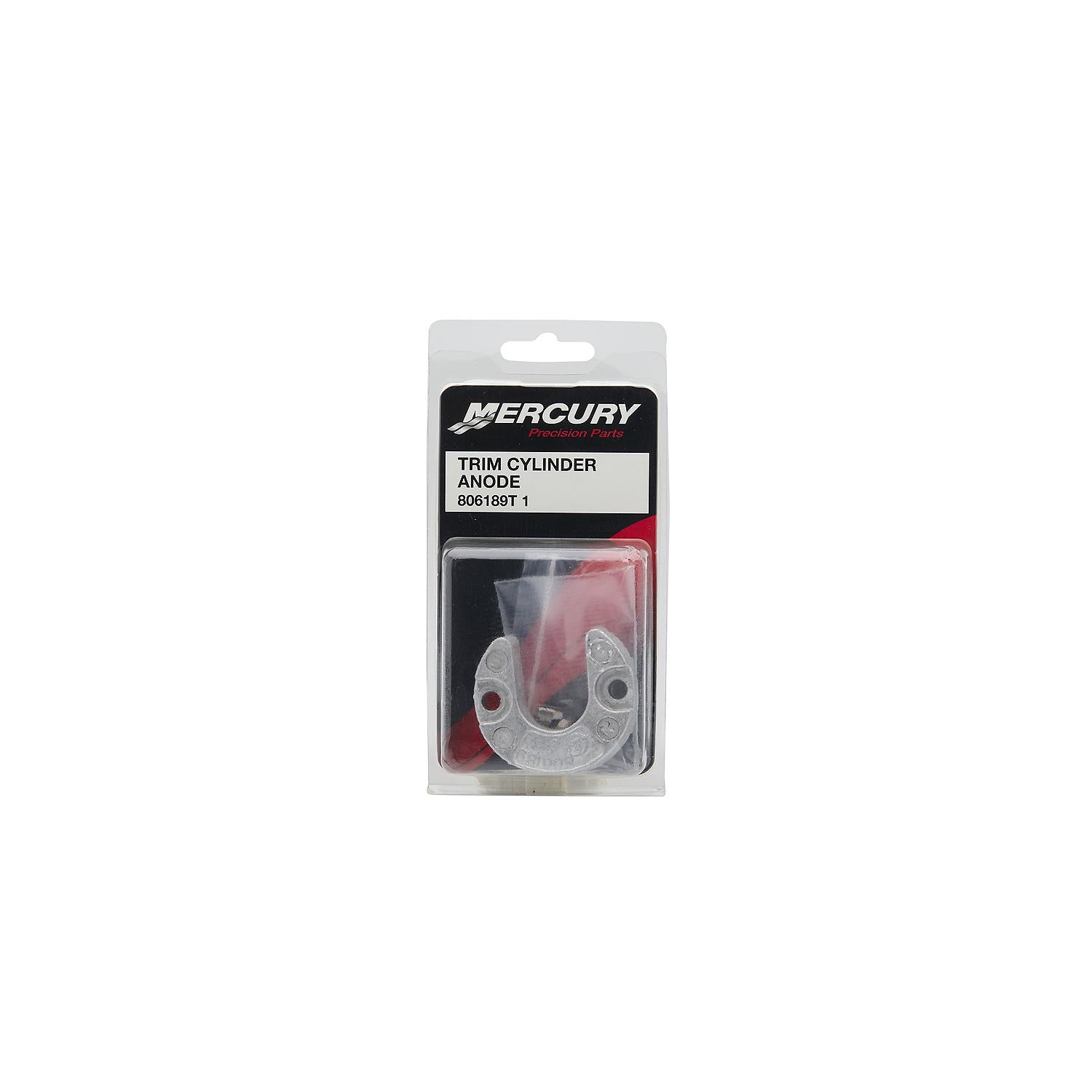 Mercury 806189T1 aluminum anode for MerCruiser Alpha One Gen II drives trim cylinder arm and rod Front
