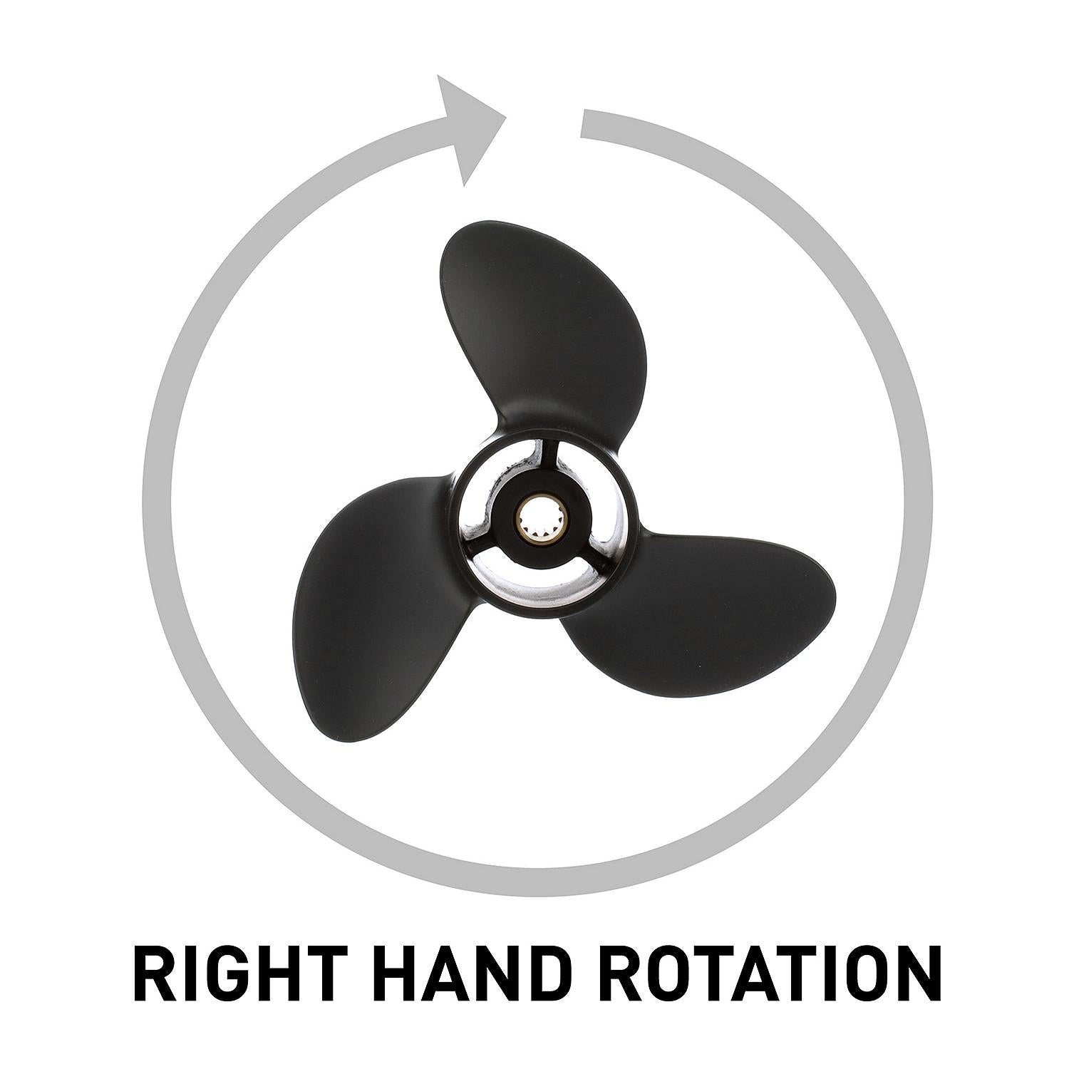 Mercury Black Max 3-blade aluminum propeller 7.8 x 7 right hand 12 tooth spline for Mercury and Mariner 4-6hp outboards 812949A02 Right Hand
