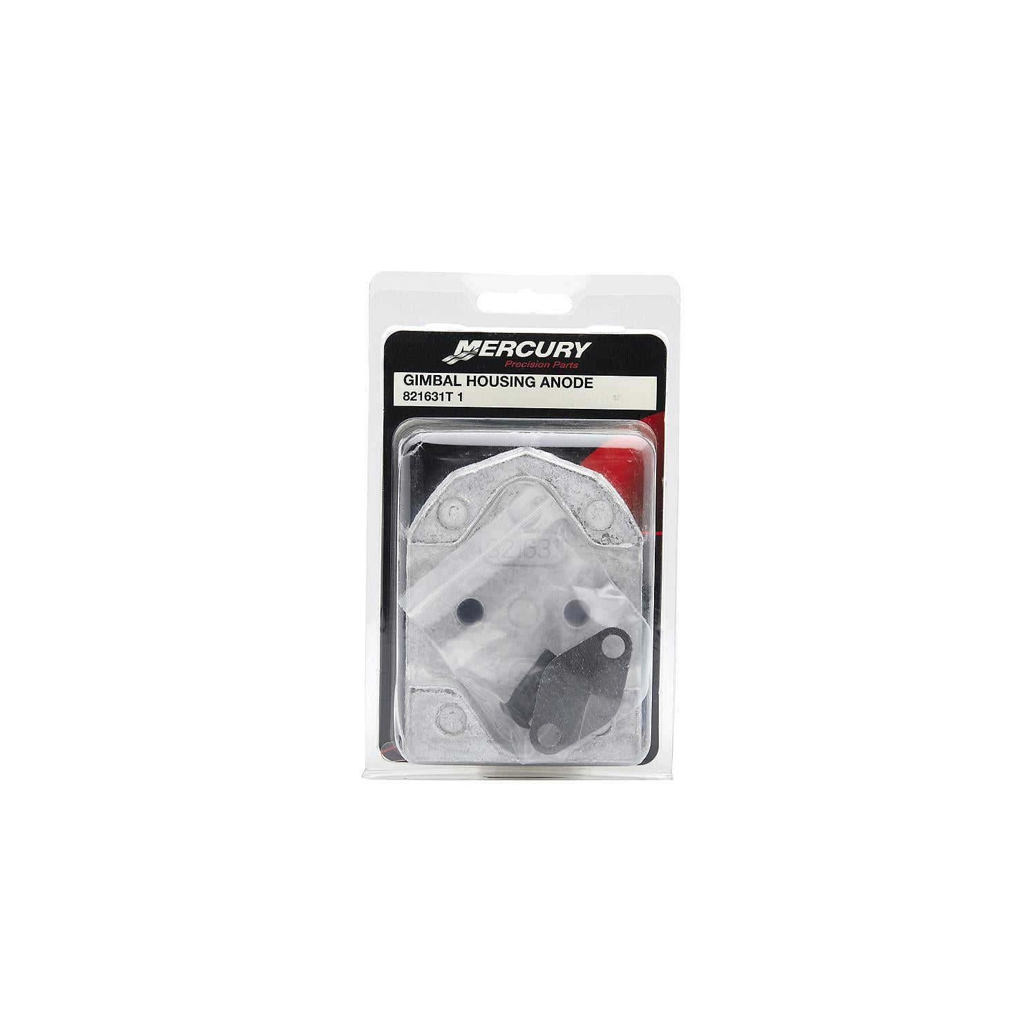 Mercury 821631T1 aluminum gimbal housing anode for MerCruiser R MR Alpha One Gen II Bravo X XR and XZ drives Box Front