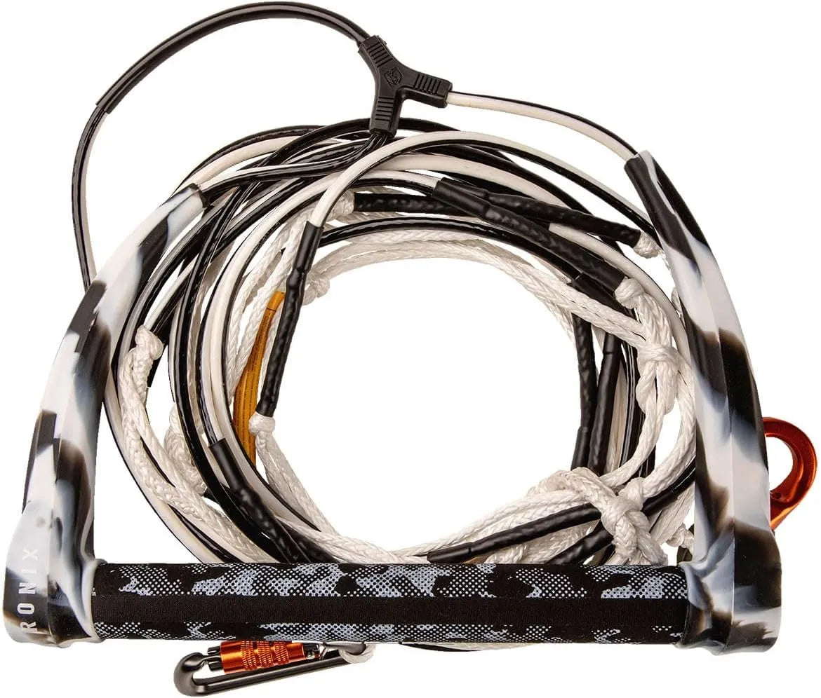 Ronix Recon Bimini quick connect wakesurf rope and 11-inch handle in Snow Camo, R8 34-foot 9-section top