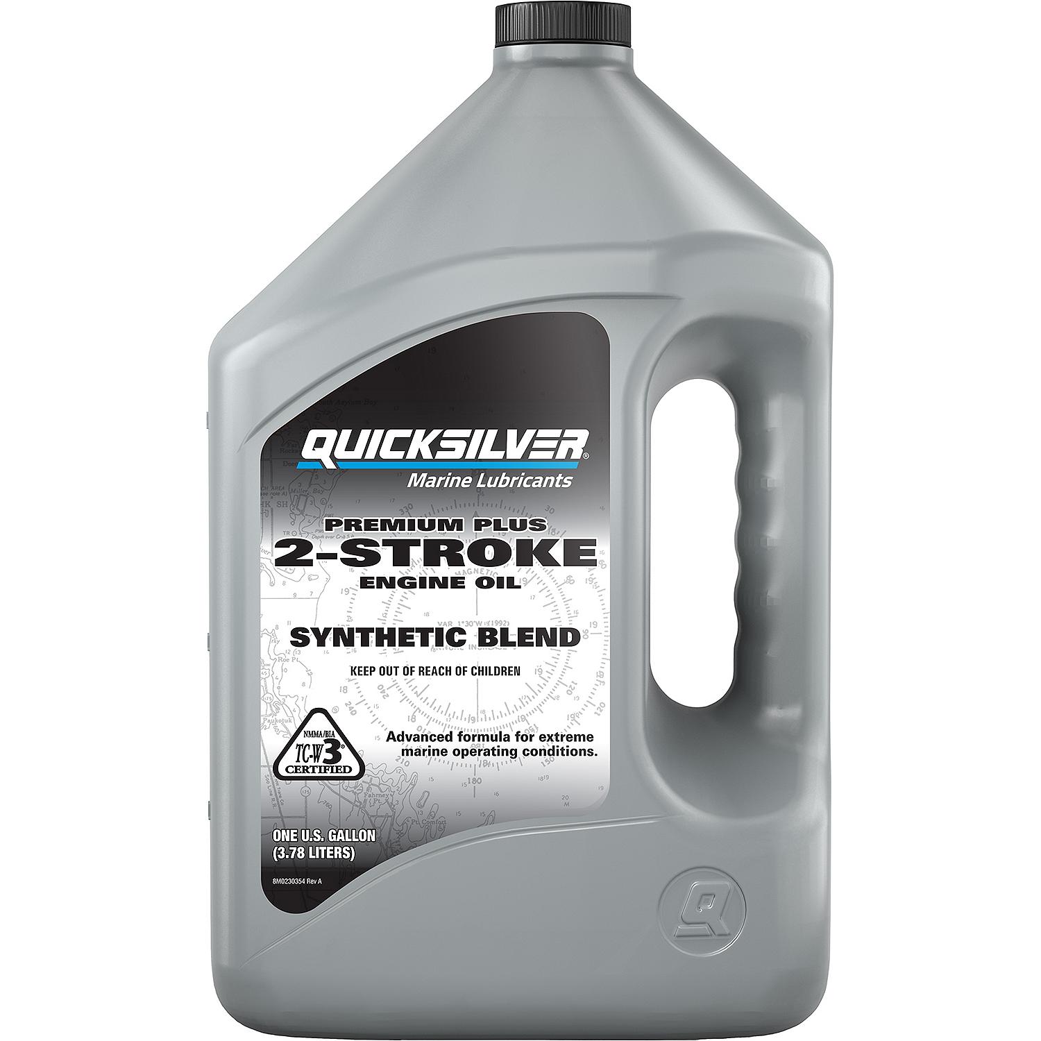 Quicksilver 858027Q01 Premium Plus 2-Stroke Synthetic Blend Marine Engine Oil 1 Gallon Container
