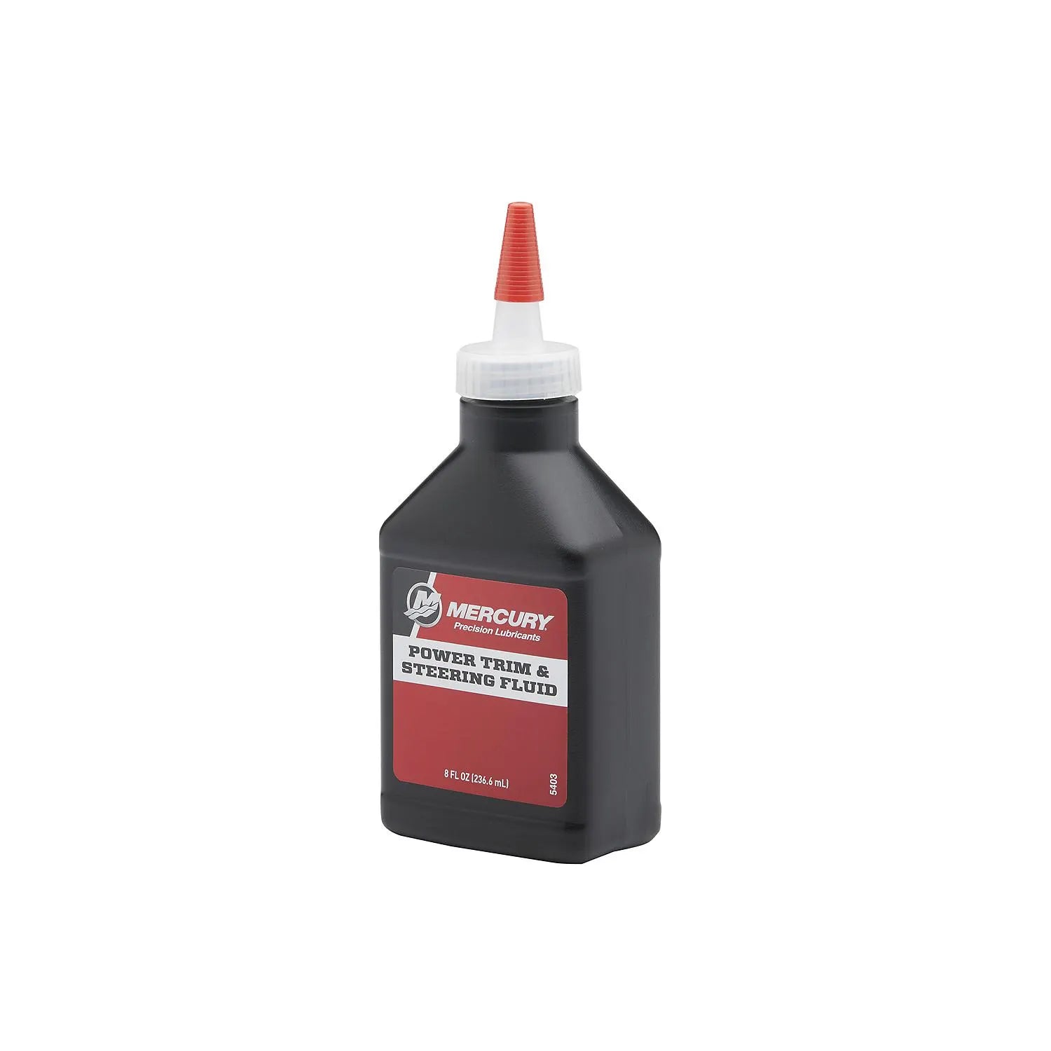 Mercury 858074K01 Power Trim and Steering Fluid 8oz for outboard and sterndrive hydraulic systems right angle