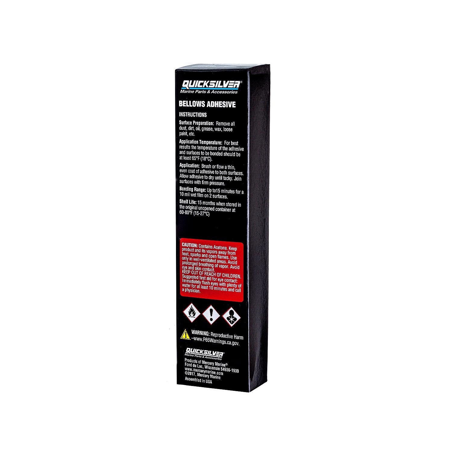 Quicksilver Bellows Adhesive 86166Q1 Box Back