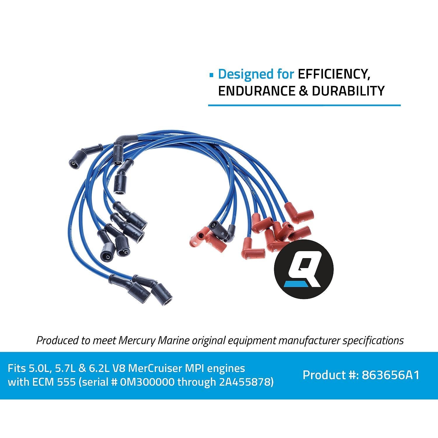 Quicksilver 863656A1 red spark plug wire boot detail