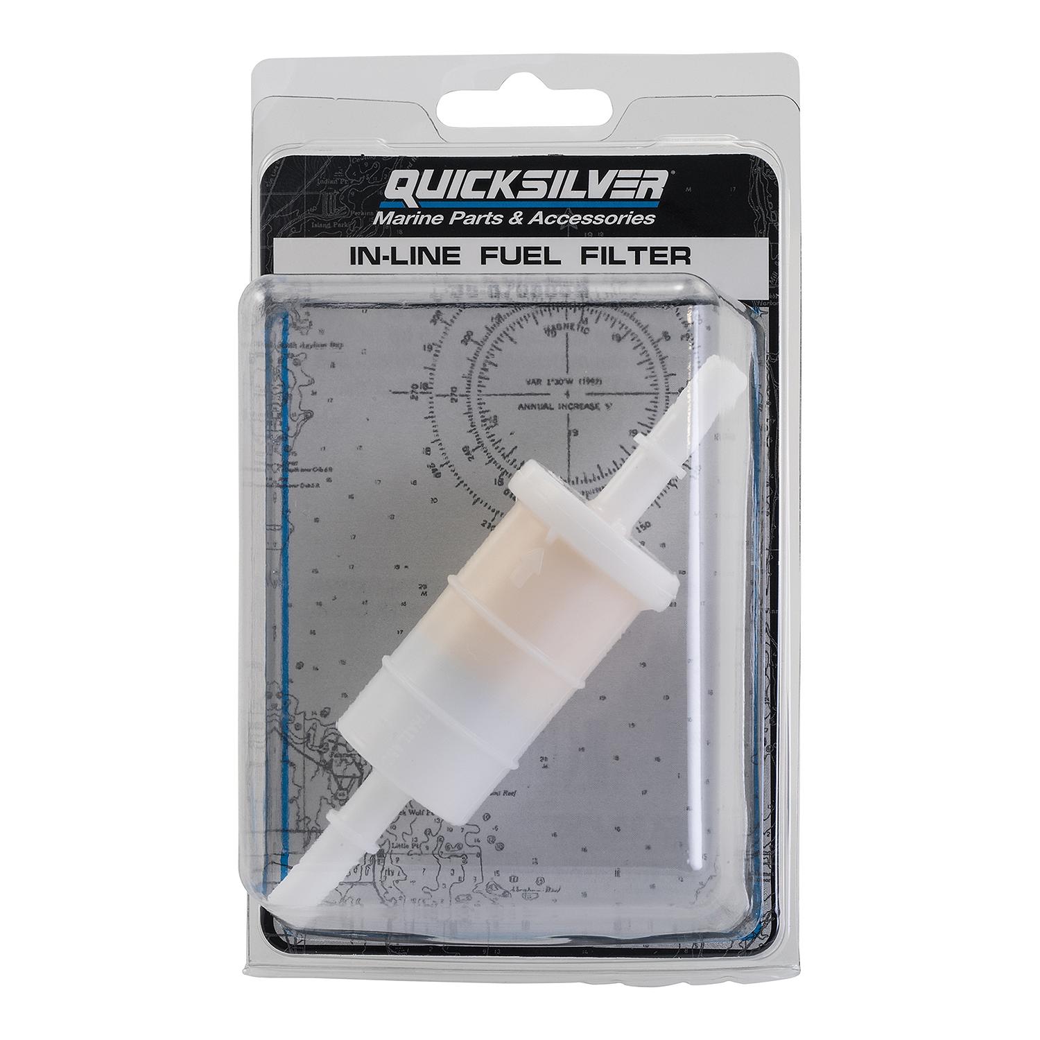 Quicksilver inline fuel filter for select Mercury and Mariner outboards 879885Q Box