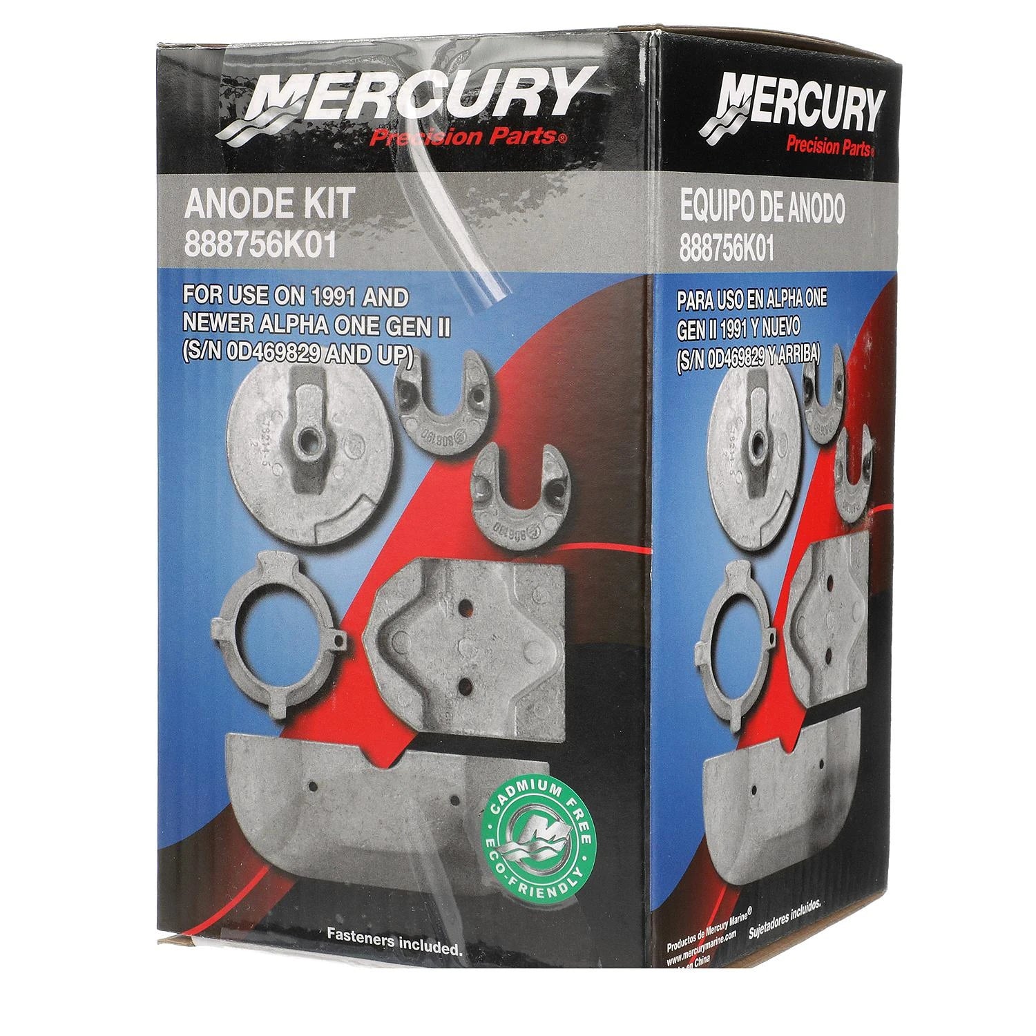 Mercury Precision 888756K01 Aluminum Anode Kit for MerCruiser Alpha One Gen II Sterndrives 1991 and Newer Box
