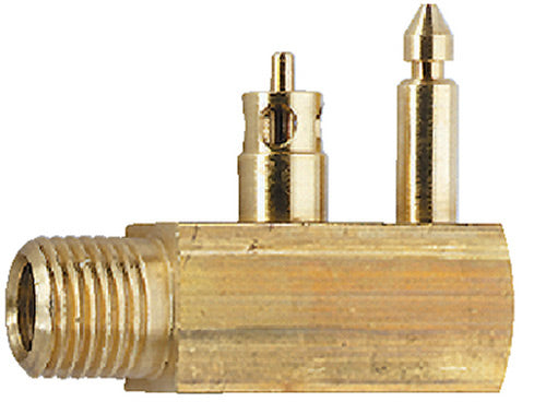 Attwood 88976 Yamaha marine fuel tank fitting with 1/4 inch NPT male thread and quick-connect brass design