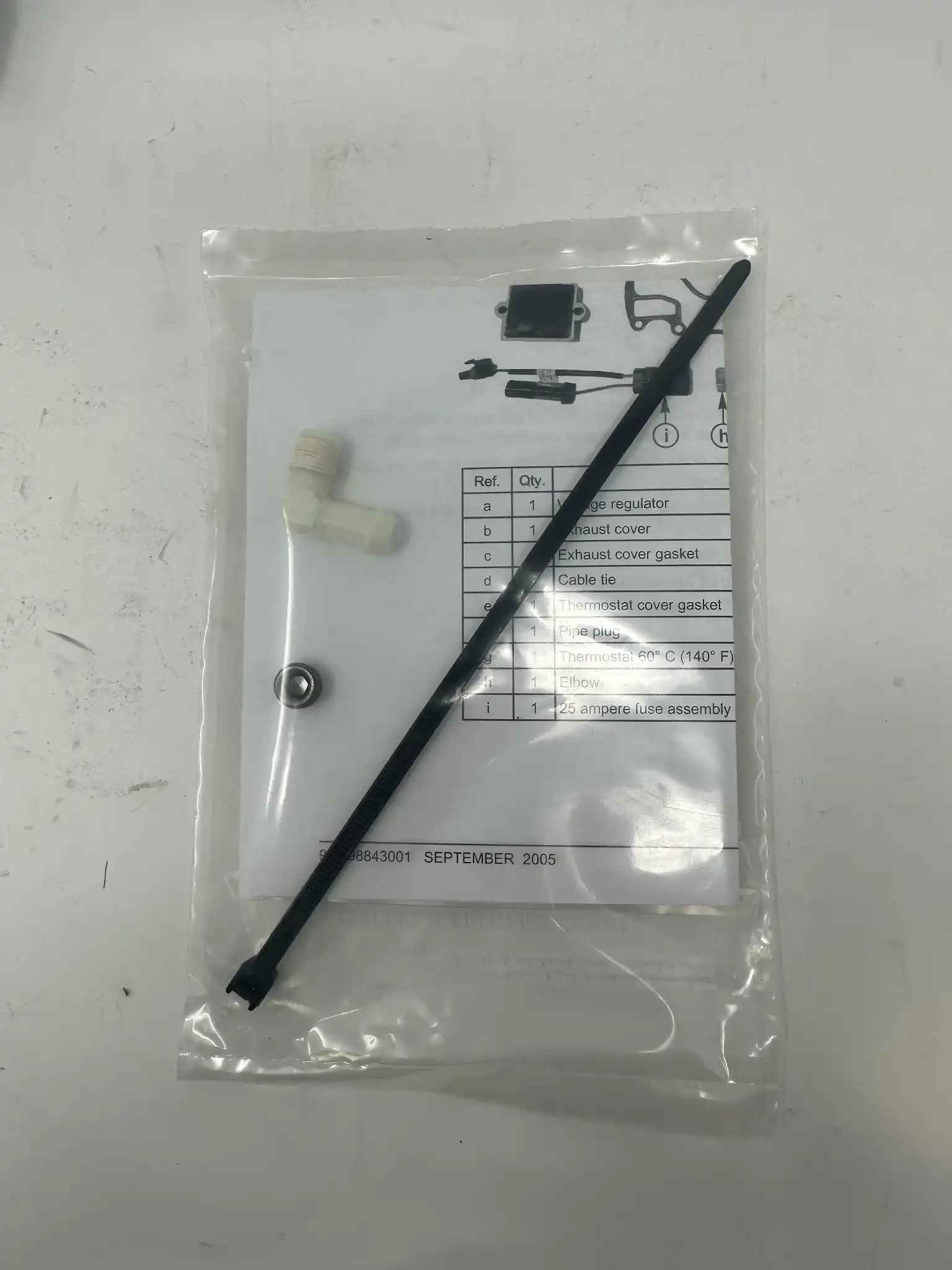Mercury 893640A01 voltage regulator kit small parts bag