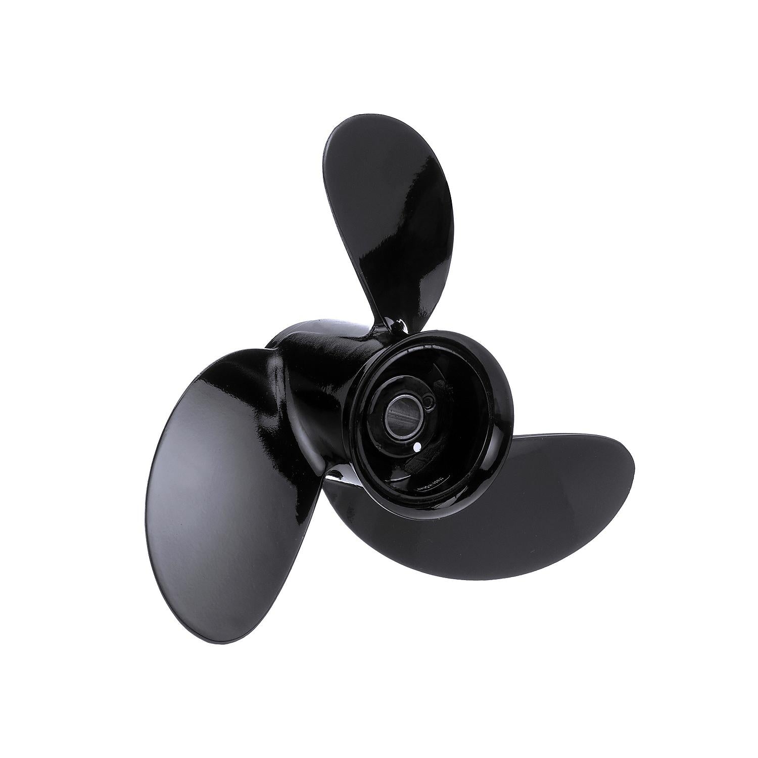 Mercury Black Max 3-blade aluminum propeller 8.9 x 7.5 right hand 12 tooth spline for 8-9.9hp FourStroke outboards 897614A10 Rear