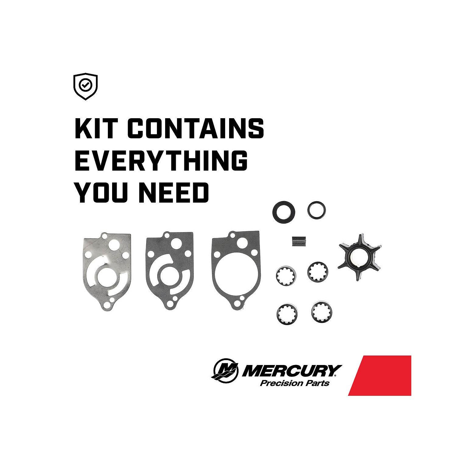 Mercury 89983T1 water pump repair kit for Mercury Mariner 30-70 HP TwoStroke outboards and 30 HP Jet Drive all in one