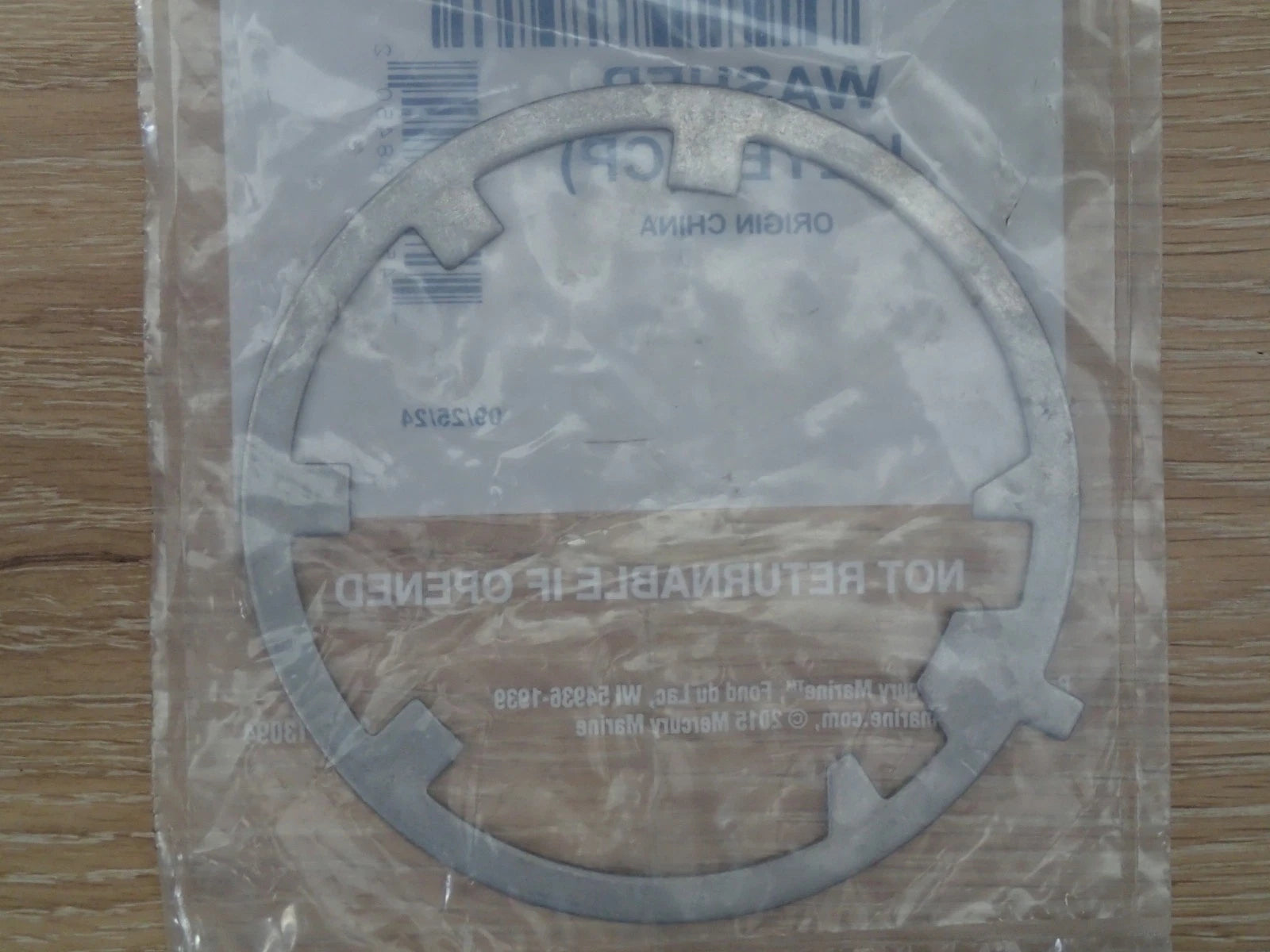 Mercury 8M0030784 keyed washer for 65-150HP 4-stroke outboard gear housing and driveshaft housing applications