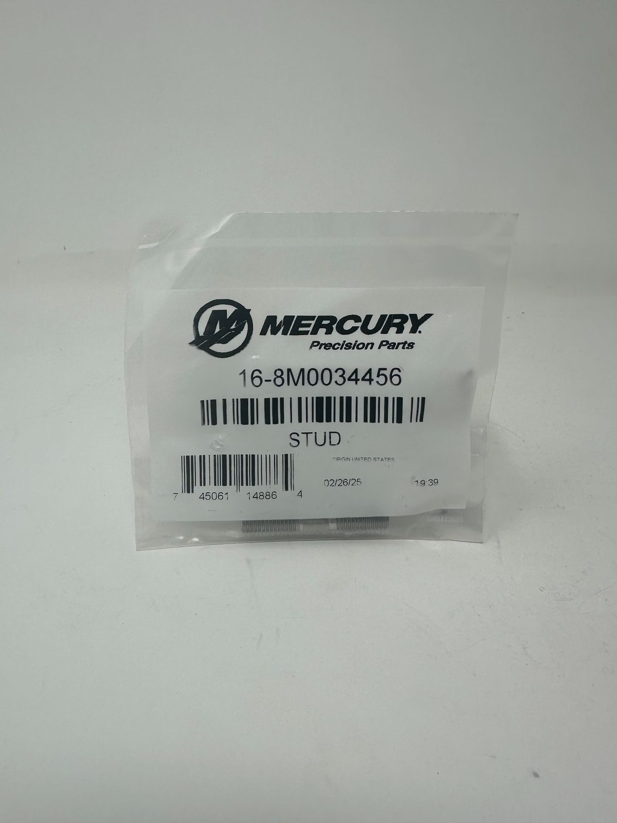 Mercury 8M0034456 stud M8 x 1.25 x 48 for gearcase service Bag Front