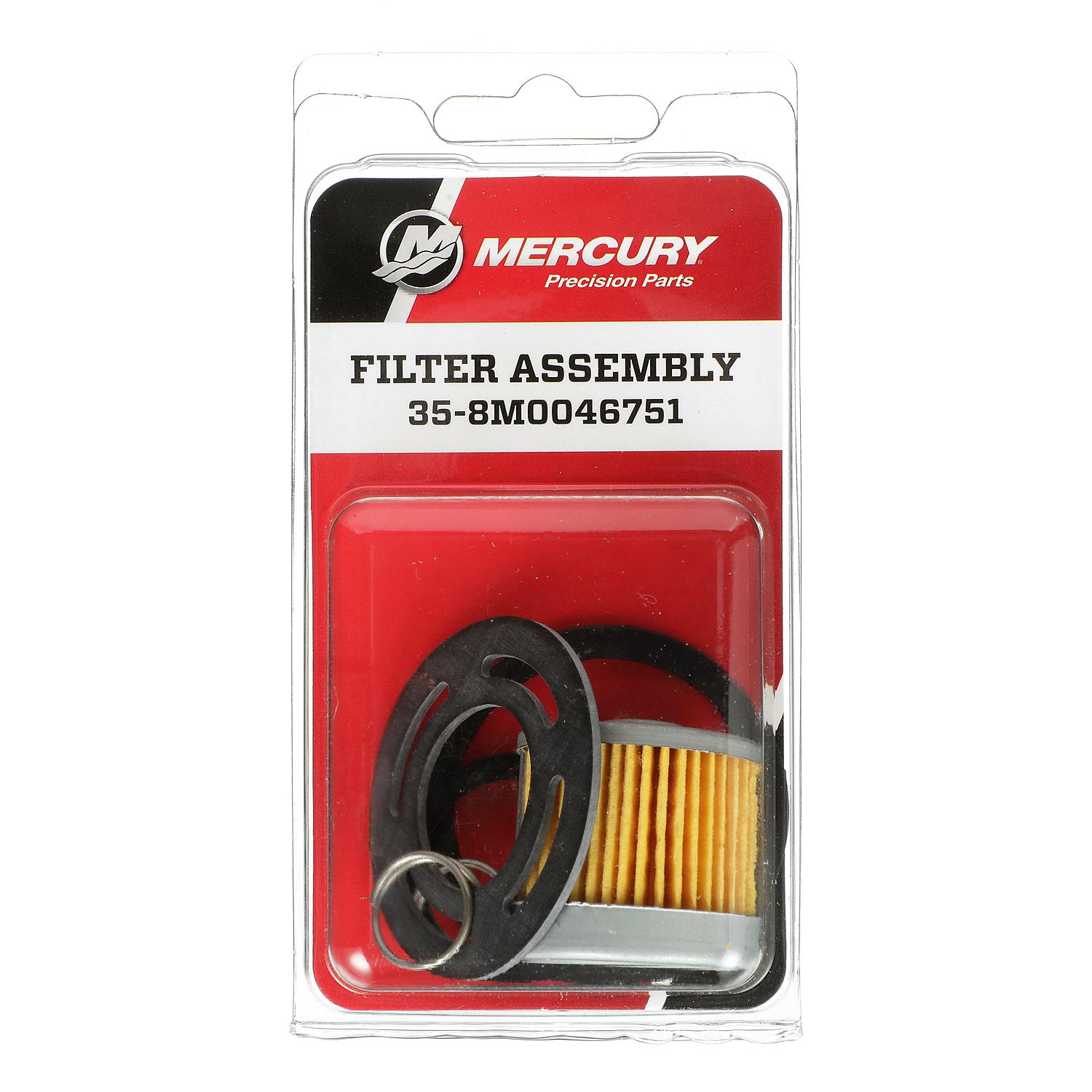 Mercury Precision 8M0046751 fuel pump filter for gasoline MerCruiser 2.5L 3.0L 3.7L 3.8L and 4.3L sterndrive engines Box