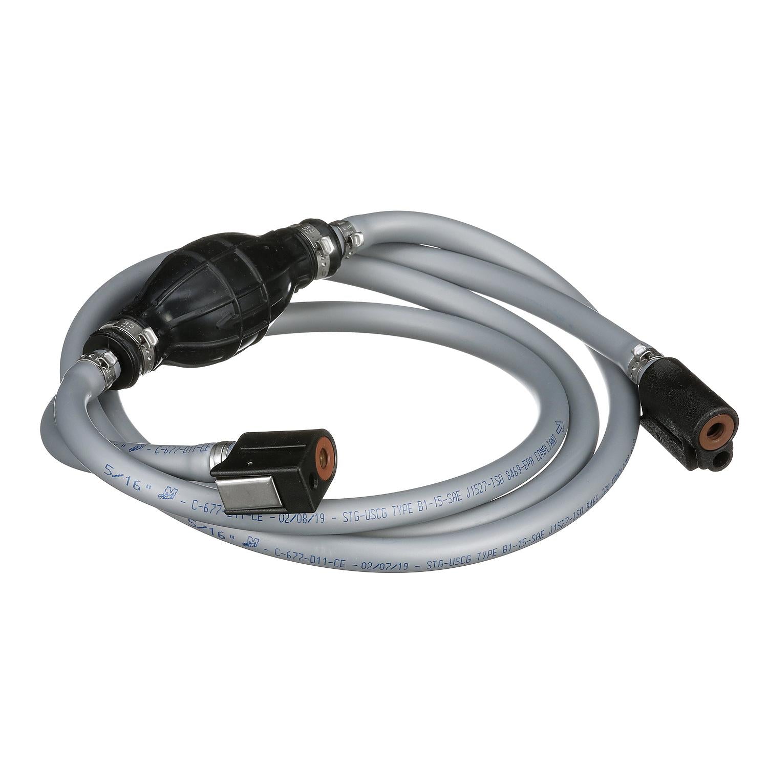 Mercury 8M0061895 fuel line assembly for select Mercury Mariner and Force outboards with clip-on disconnects at both ends Alt2