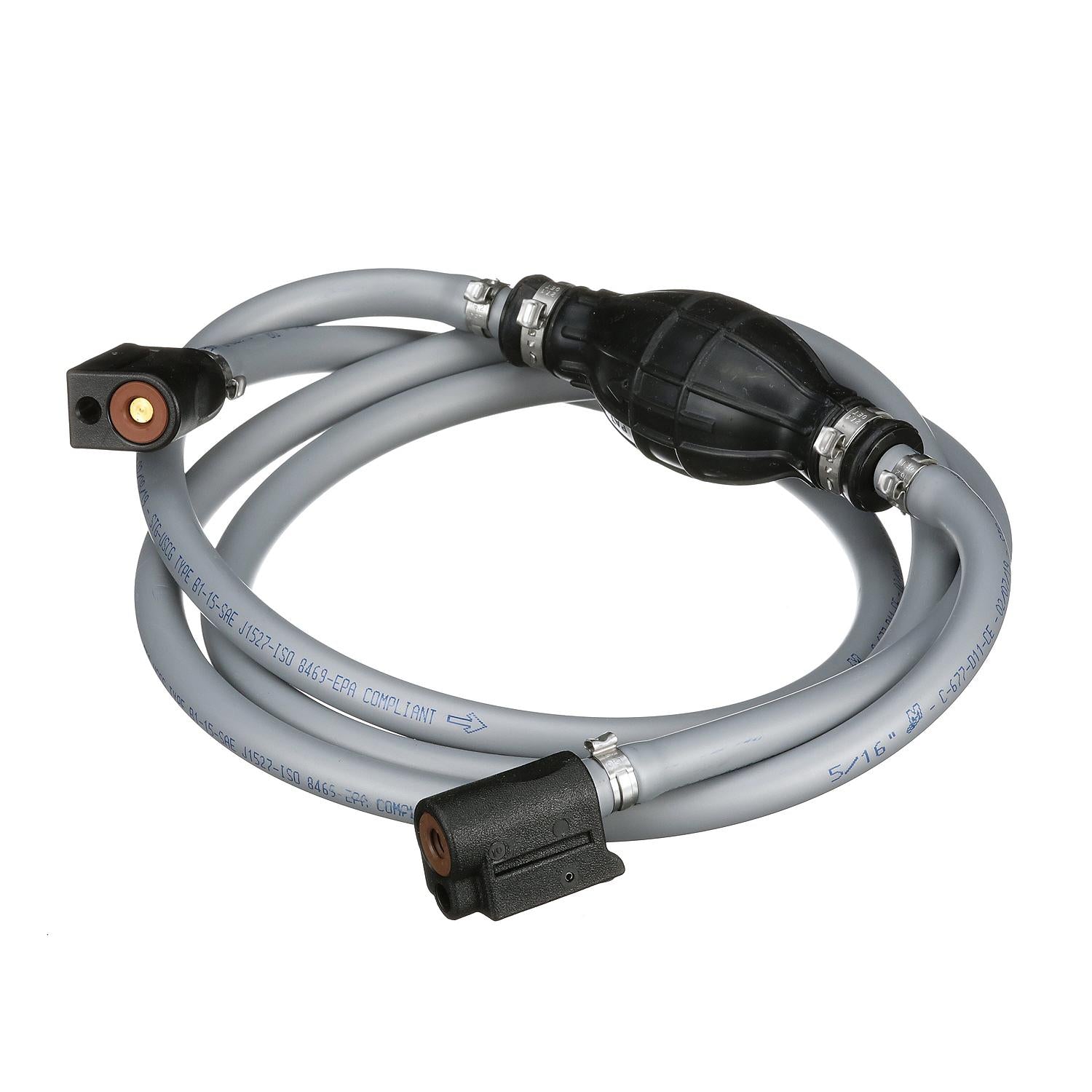Mercury 8M0061895 fuel line assembly for select Mercury Mariner and Force outboards with clip-on disconnects at both ends Alt