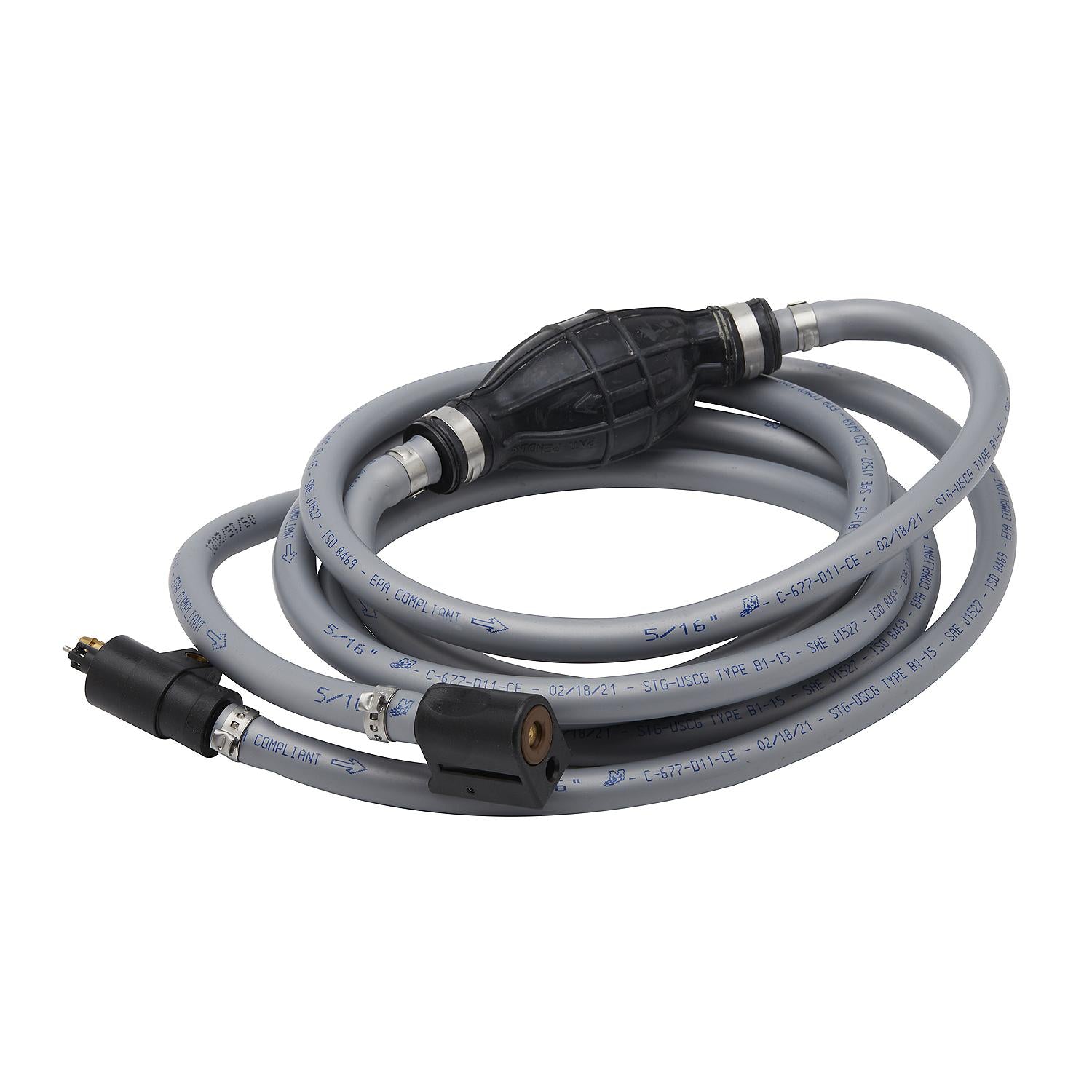 Mercury 8M0061898 12 foot fuel line assembly with primer bulb for 2011 pressurized 6.6 gallon fuel tanks