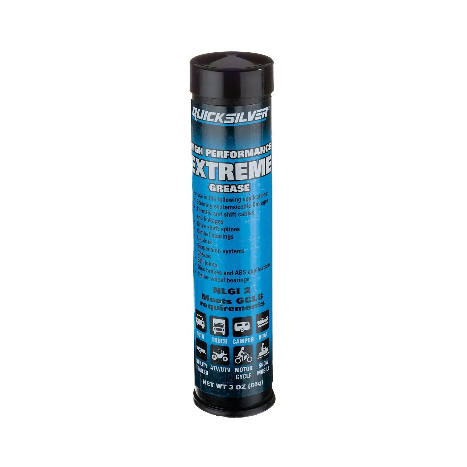 Quicksilver 8M0071837 High Performance Extreme Grease 3 oz cartridge, front label