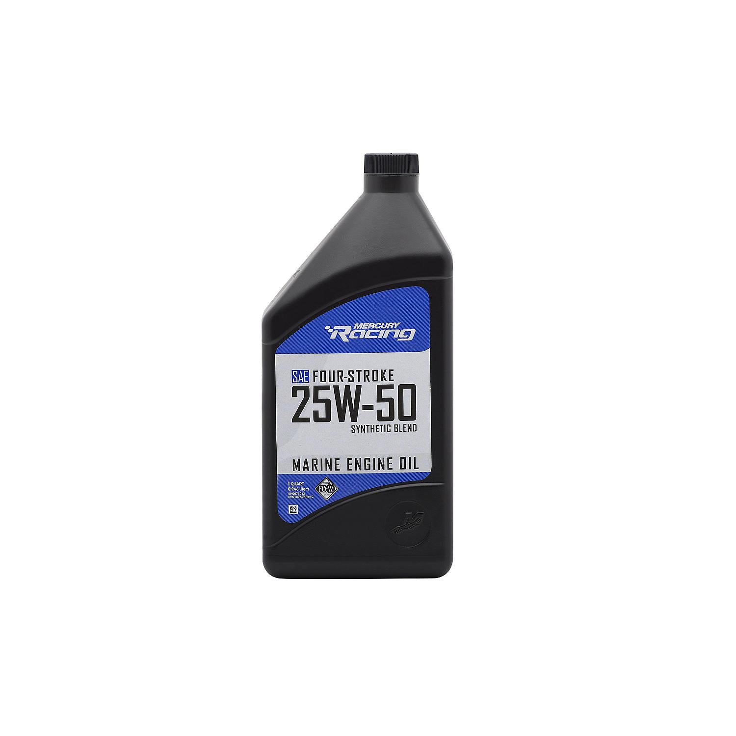 Mercury Racing 25W-50 4-stroke synthetic blend marine engine oil 1 quart 8M0078013