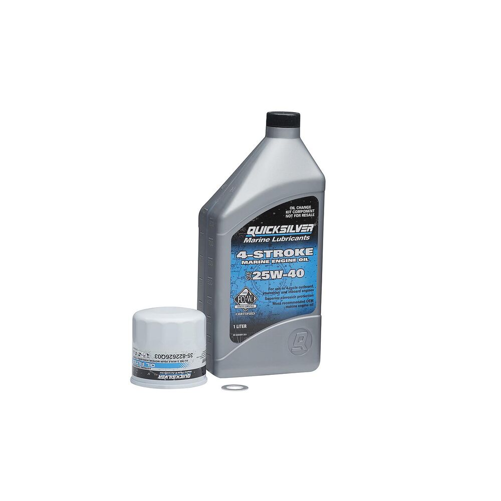 Quicksilver 8M0081910 25W-40 oil change kit for Mercury 15-20 HP outboards - view 2