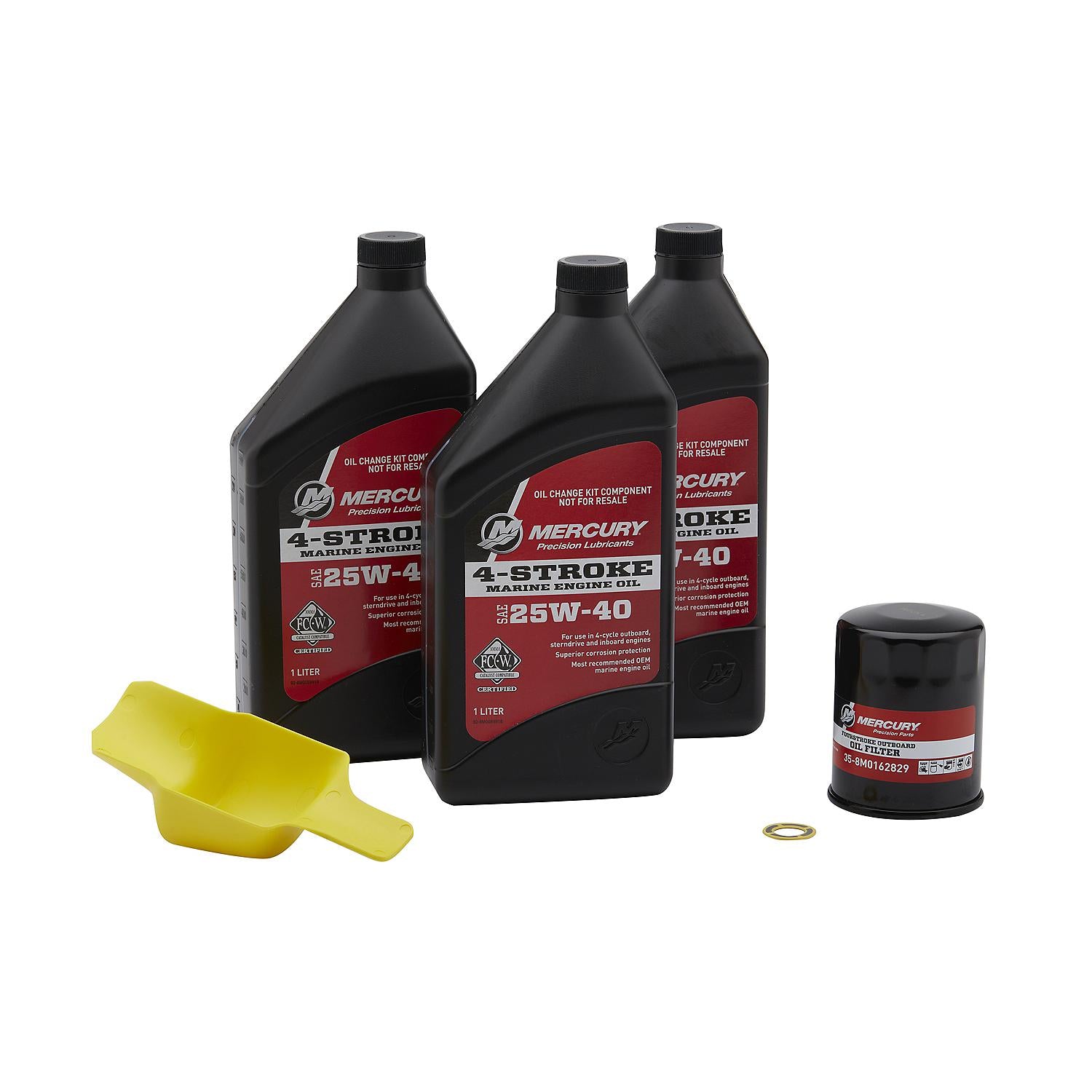 Mercury 25W-40 oil change kit for 40 50 and 60hp EFI FourStroke outboards 8M0081916