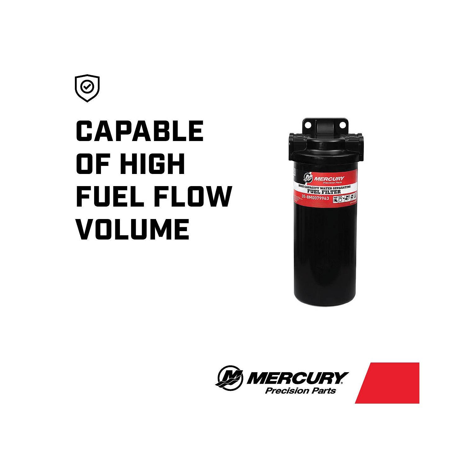 Mercury high-capacity water separating fuel filter kit for outboard sterndrive and inboard engines 8M0082291 High Flow