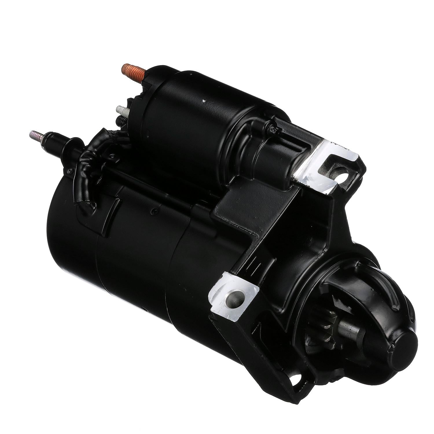 Quicksilver 8M0090697 starter motor 11-tooth pinion and mounting-flange view