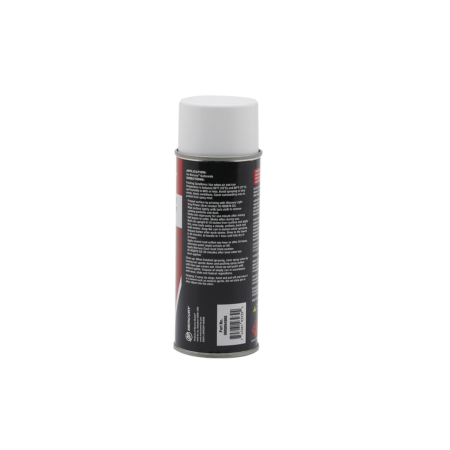 Mercury 8M0094988 Cold Fusion White enamel spray paint 12 ounce spray can for Mercury painted outboards back