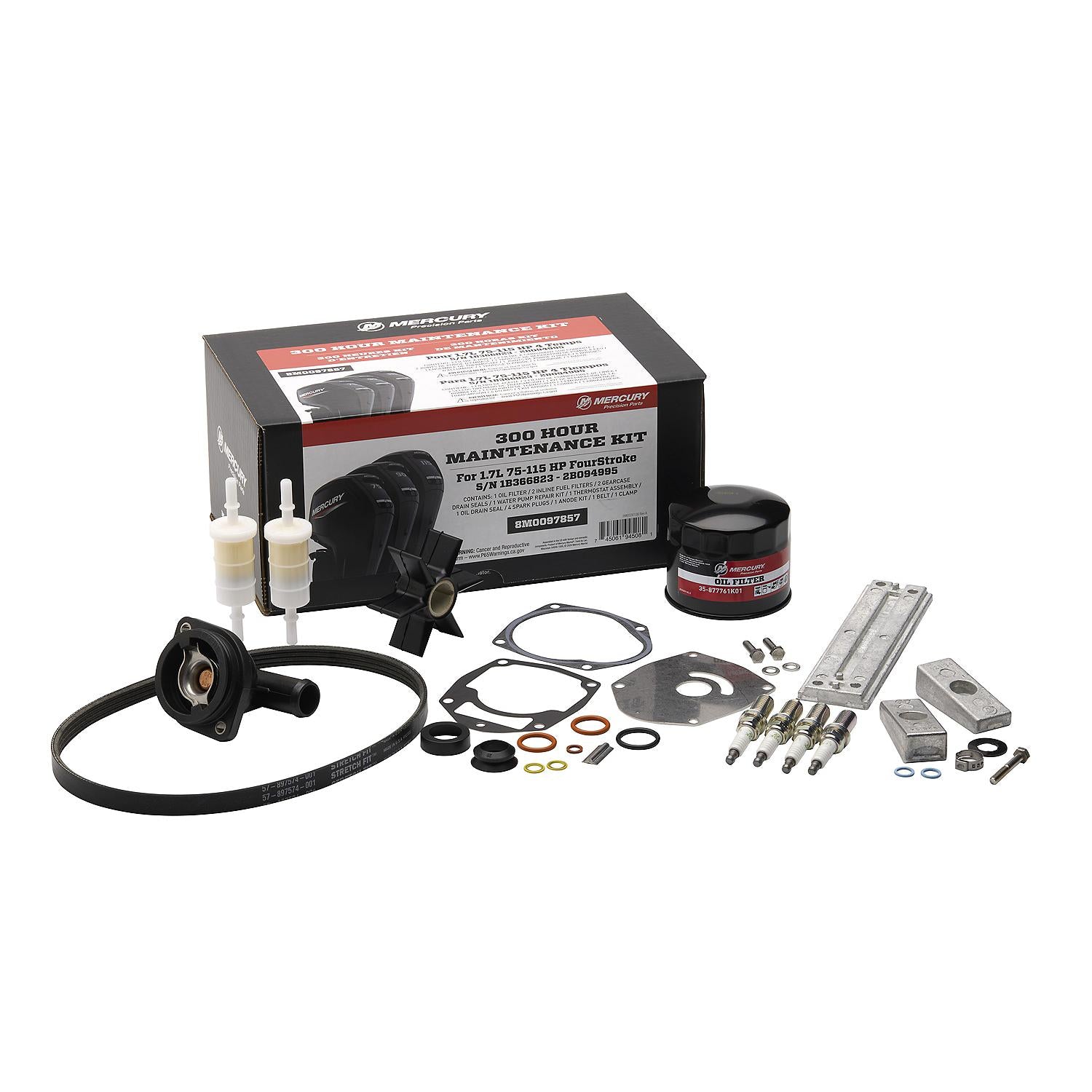 Mercury 8M0097857 — 300‑Hour Service Kit for 75‑115 HP 1.7 L FourStroke