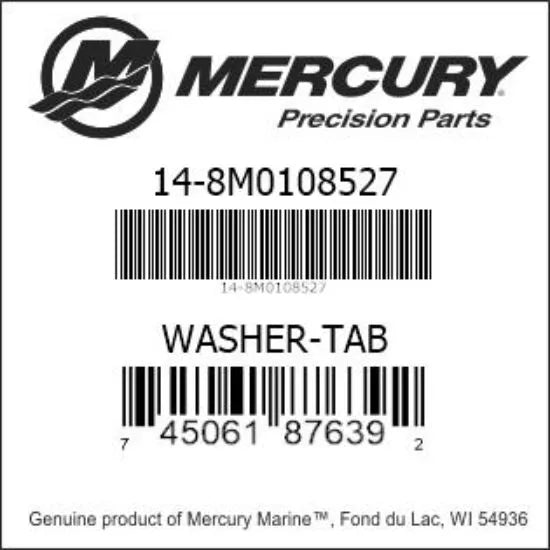 Mercury 8M0108527 gearcase tab washer package label